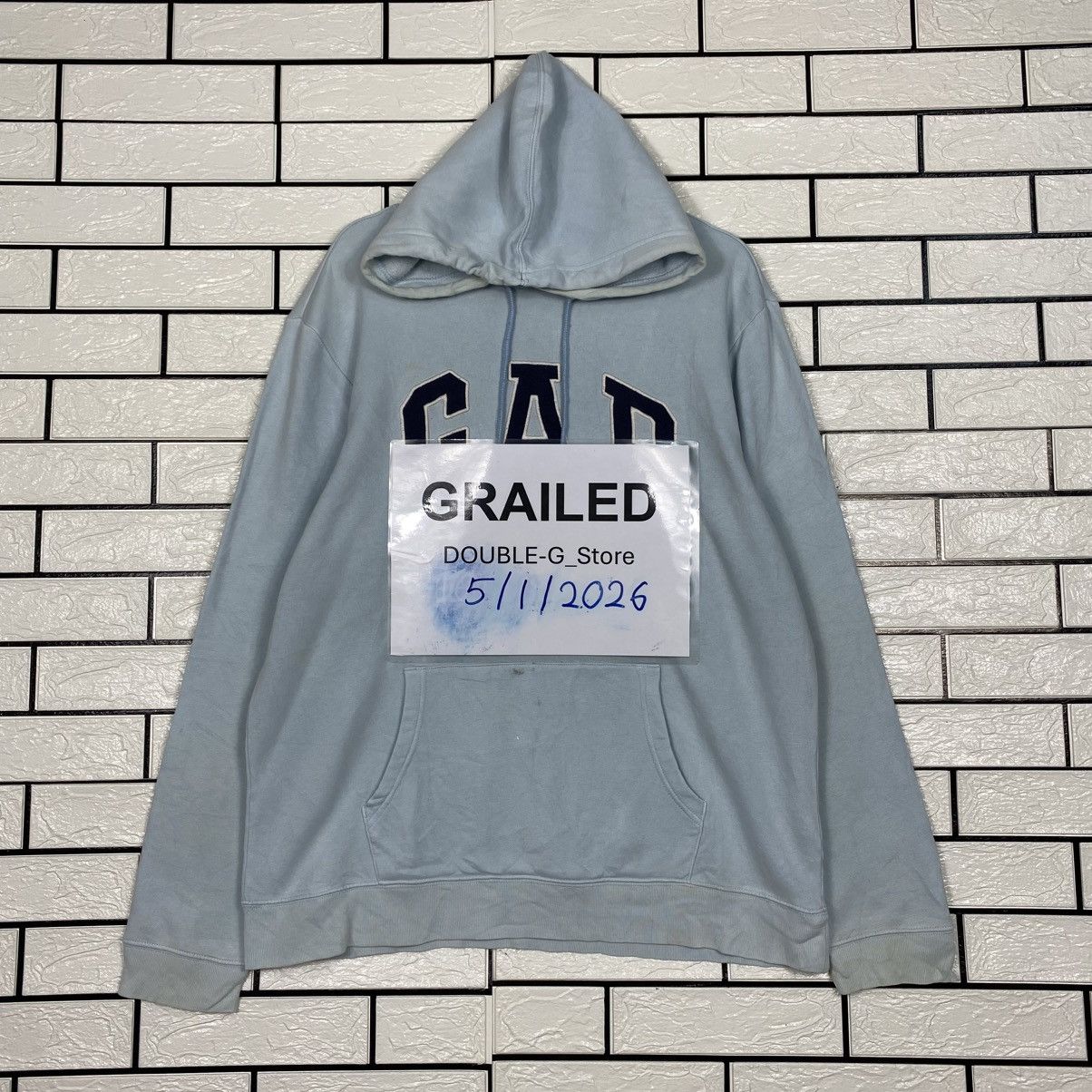 📌Baby Blue Gap Hoodie Pull Over Embroidery