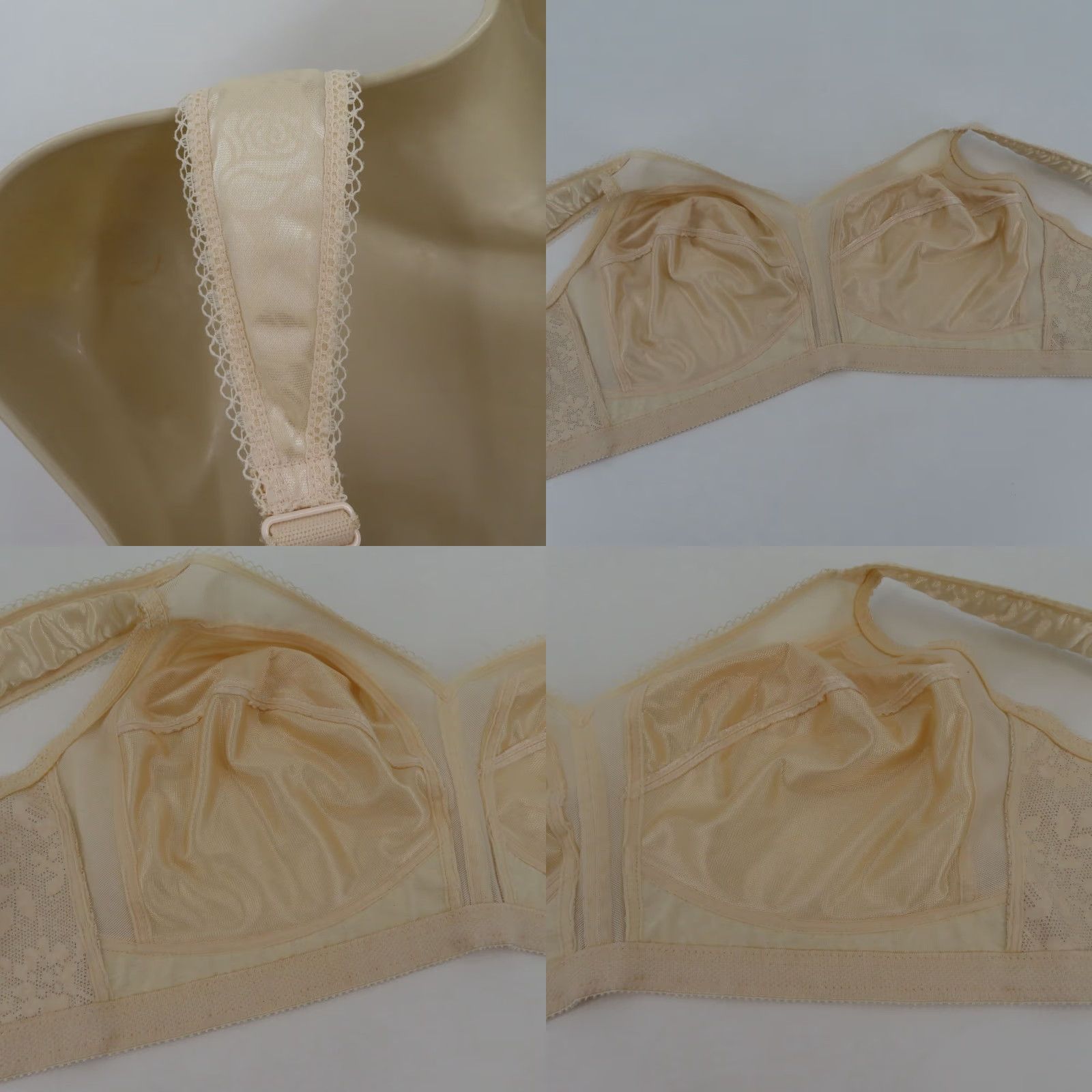 Vintage Playtex 38D Bra 18 Hour Ultimate Shoulder Comfort Wireless Beige Floral Flower T-Shirt Bra Women Size ONE SIZE - 8 Thumbnail