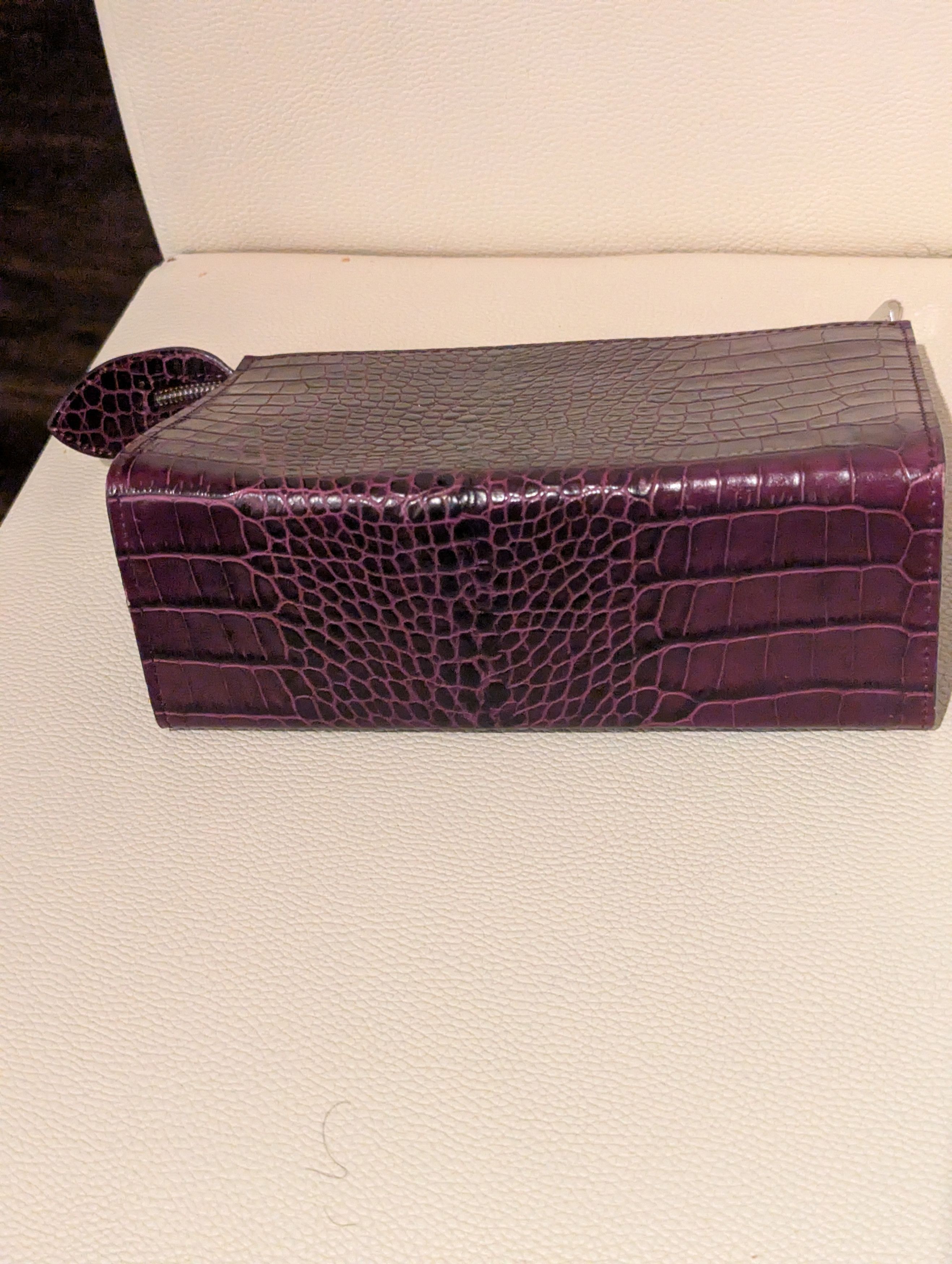 Aspinal of London Purple crocodile effect clutch with vanity wallet/mirror Size ONE SIZE - 6 Thumbnail