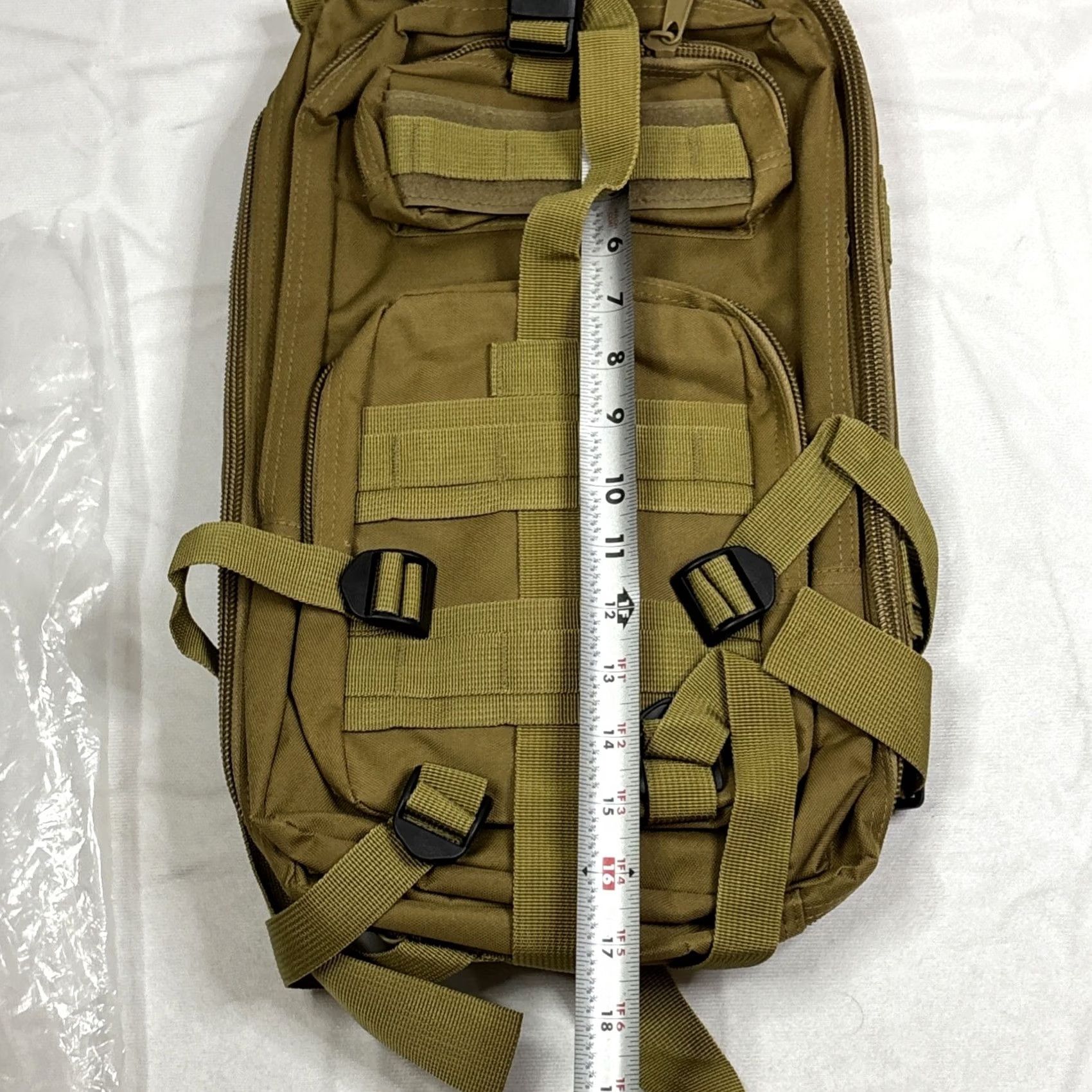 Vintage Unbranded Military Style Tactical Bag Small Hiking Bag Beige Backpack Unisex Adults Small Beige Canvas Nylon NWOT 1990s (if applicable) Mens Womens Size ONE SIZE - 4 Thumbnail
