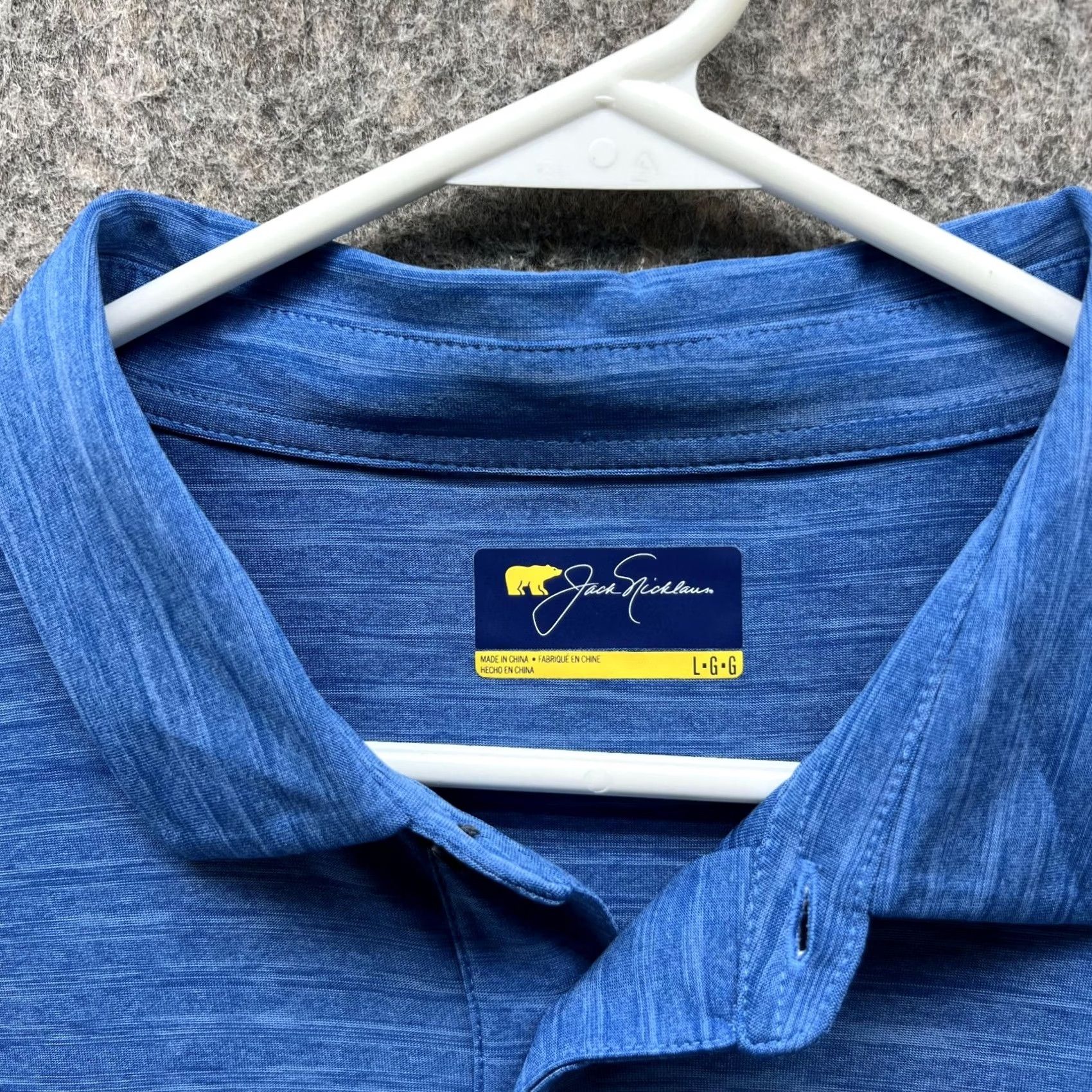 Vintage VINTAGE Jack Nicklaus Polo Shirt Men Large Heather Blue Bear Lakes Polyester Golf Casual Shirt Size US L / EU 52-54 / 3 - 5 Thumbnail