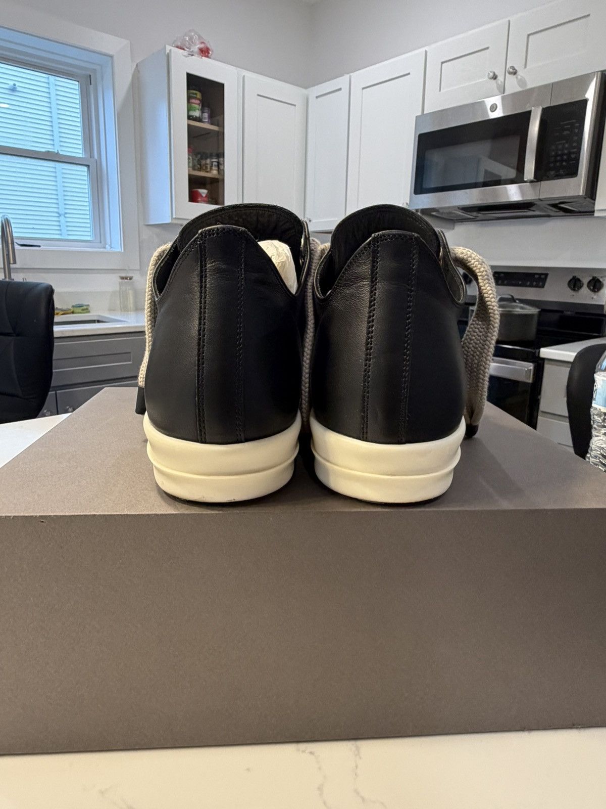Rick Owens RICK OWENS JUMBOLACE LOW SNEAKER ‘BLACK MILK’ Size US 10 / EU 43 - 5 Thumbnail
