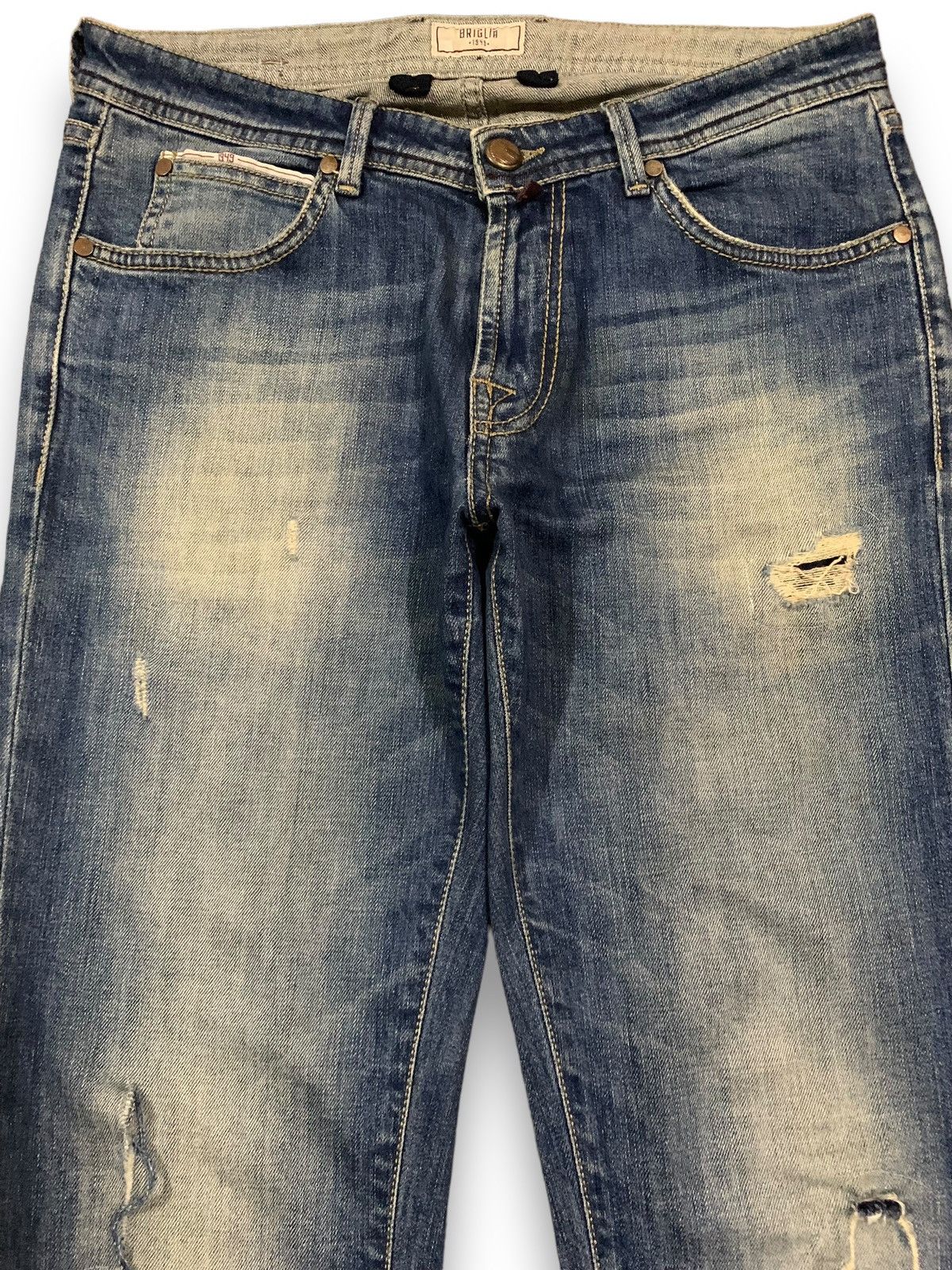 Other Y2K Briglia 1949 Slim Fit Patched Distressed Grunge Jeans Size US 30 / EU 46 - 3 Thumbnail