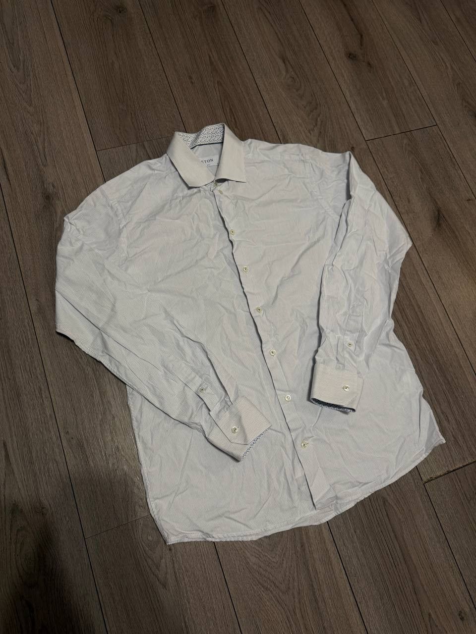 Eton eton shirt 16.5 slim mens White Striped Size US L / EU 52-54 / 3 - 1 Thumbnail