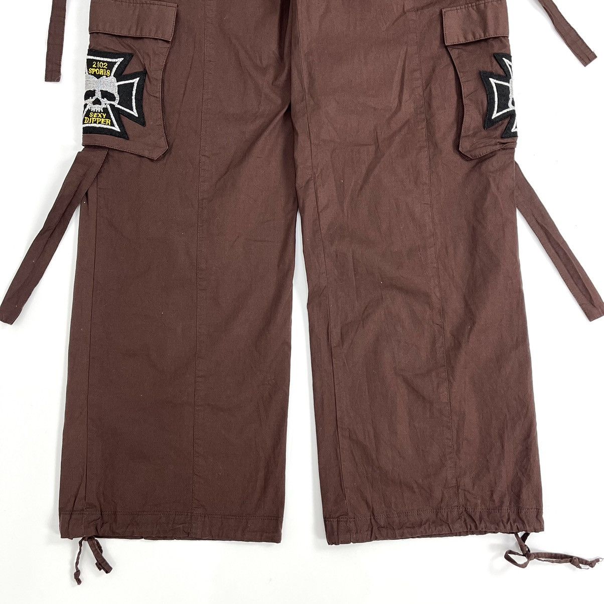 14th Addiction × KMRii × Yasuyuki Ishii Crazy Y2K Dipper Bondage Skulls Studded Multipocket Pants Size US 27 - 15 Thumbnail