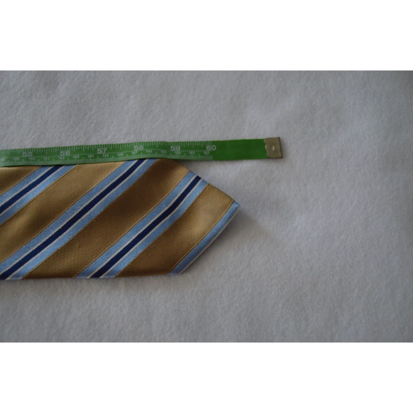 Tommy Hilfiger Tommy Hilfiger Tie 100% Silk Blue Bronze Stripe Vintage Tie Men Size ONE SIZE - 3 Thumbnail