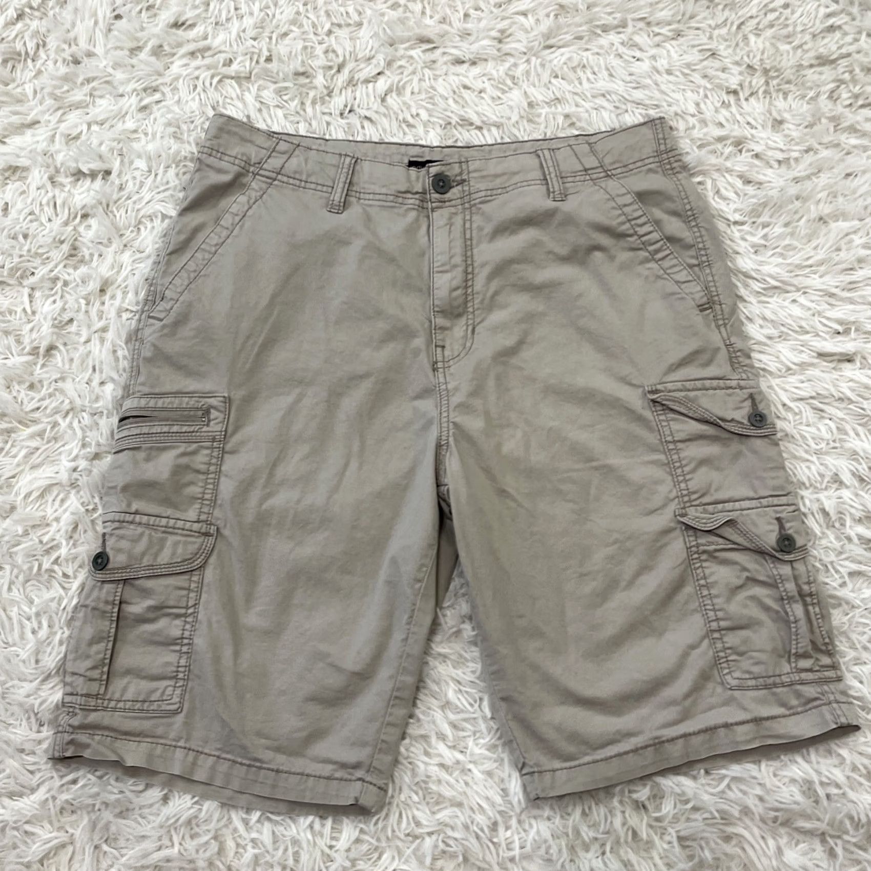 Vintage INDIGO BEAST Cargo Shorts Men 32 Khaki Y2k Streetwear Zip Pocket Bermuda Bermuda Cargo Shorts Mens 32 Khaki Zip Pocket Outdoor Casual Workwear Men Size US 32 / EU 48 - 3 Thumbnail