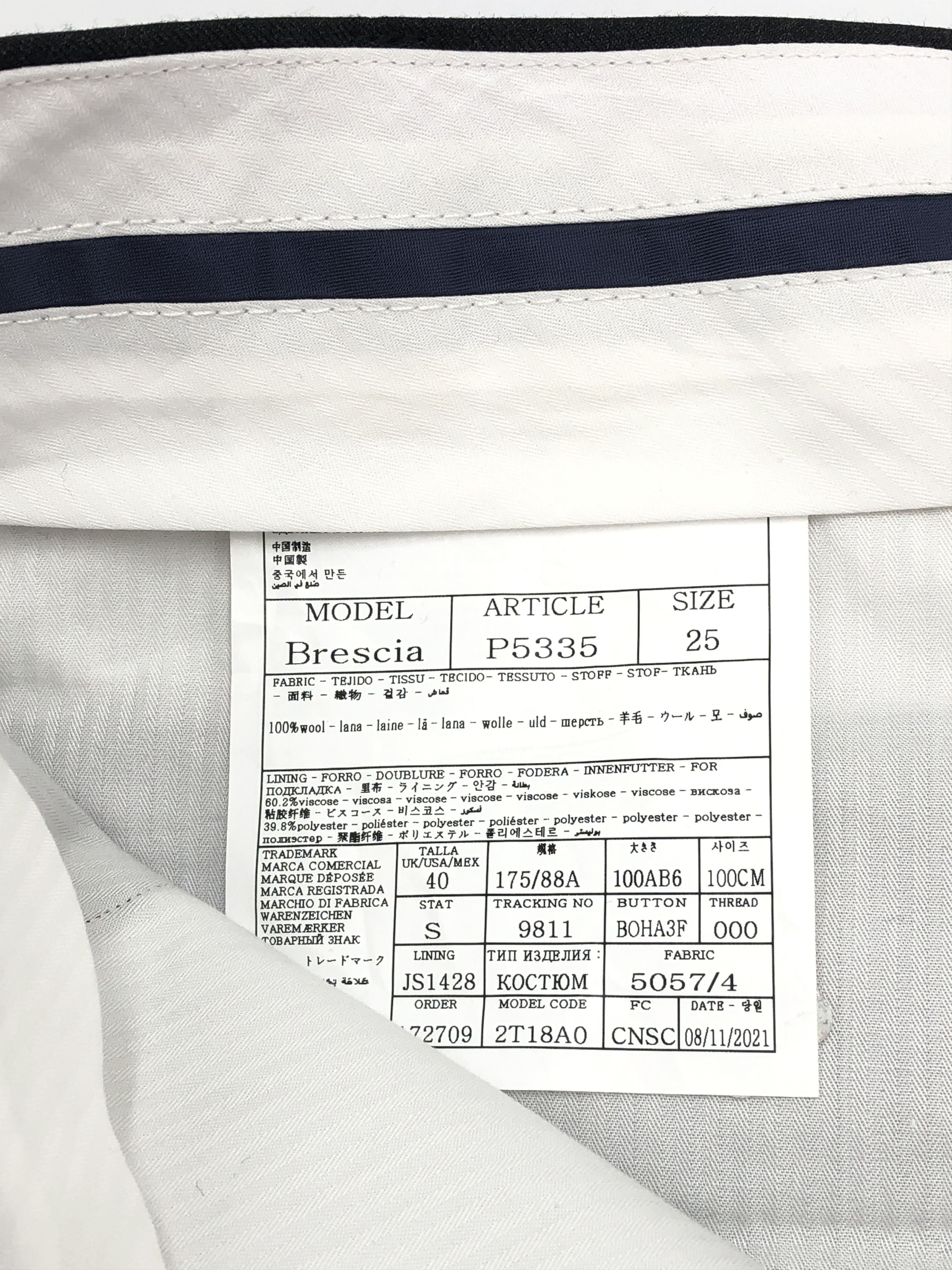 Suitsupply Napoli Single Breasted Wool Formal Suit UK/US:40 - W34 L32 Size 40R - 13 Thumbnail