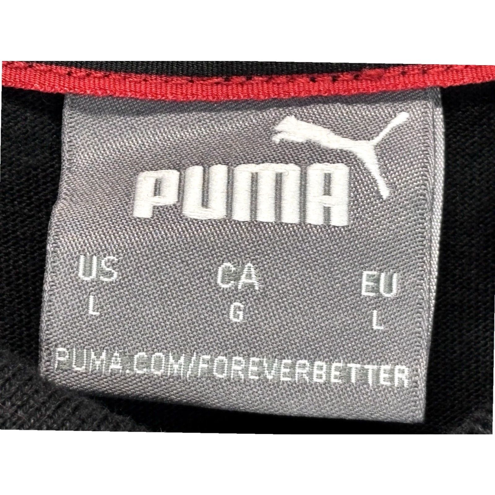 Puma PUMA X Ferrari Polo Shirt Mens Large Black White Zip Short Sleeve Size US L / EU 52-54 / 3 - 5 Thumbnail