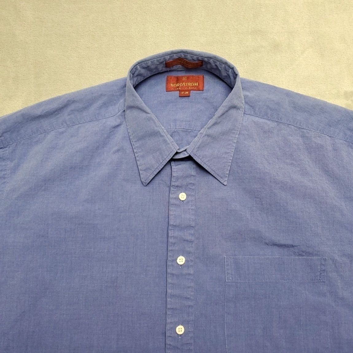Nordstrom Nordstrom Mens Blue Long Sleeve Button-Up Shirt Relaxed Classic Fit XL Size US XL / EU 56 / 4 - 4 Thumbnail