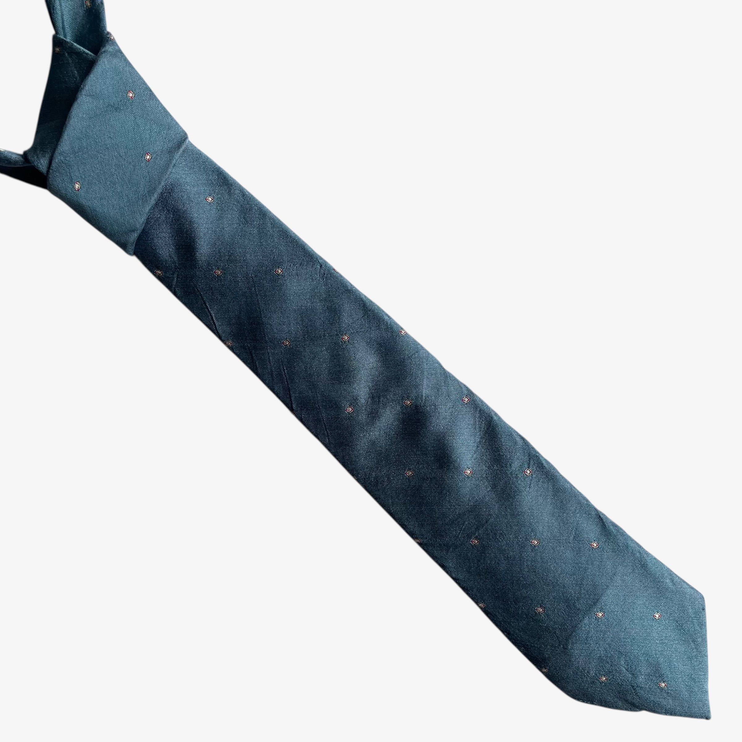 Oscar De La Renta Vintage 90s Oscar De La Renta Geometric Blue Silk Tie Size ONE SIZE - 1 Thumbnail