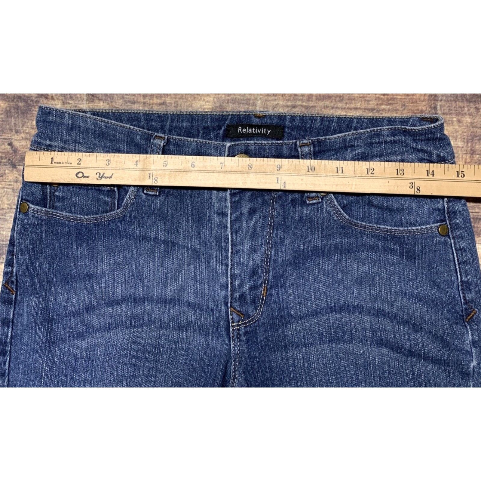 Denime Relativity Jeans Womens 8P Straight Medium Wash Denim Blue 30 x 26 Mid Size 30" / US 8 / IT 44 - 7 Thumbnail