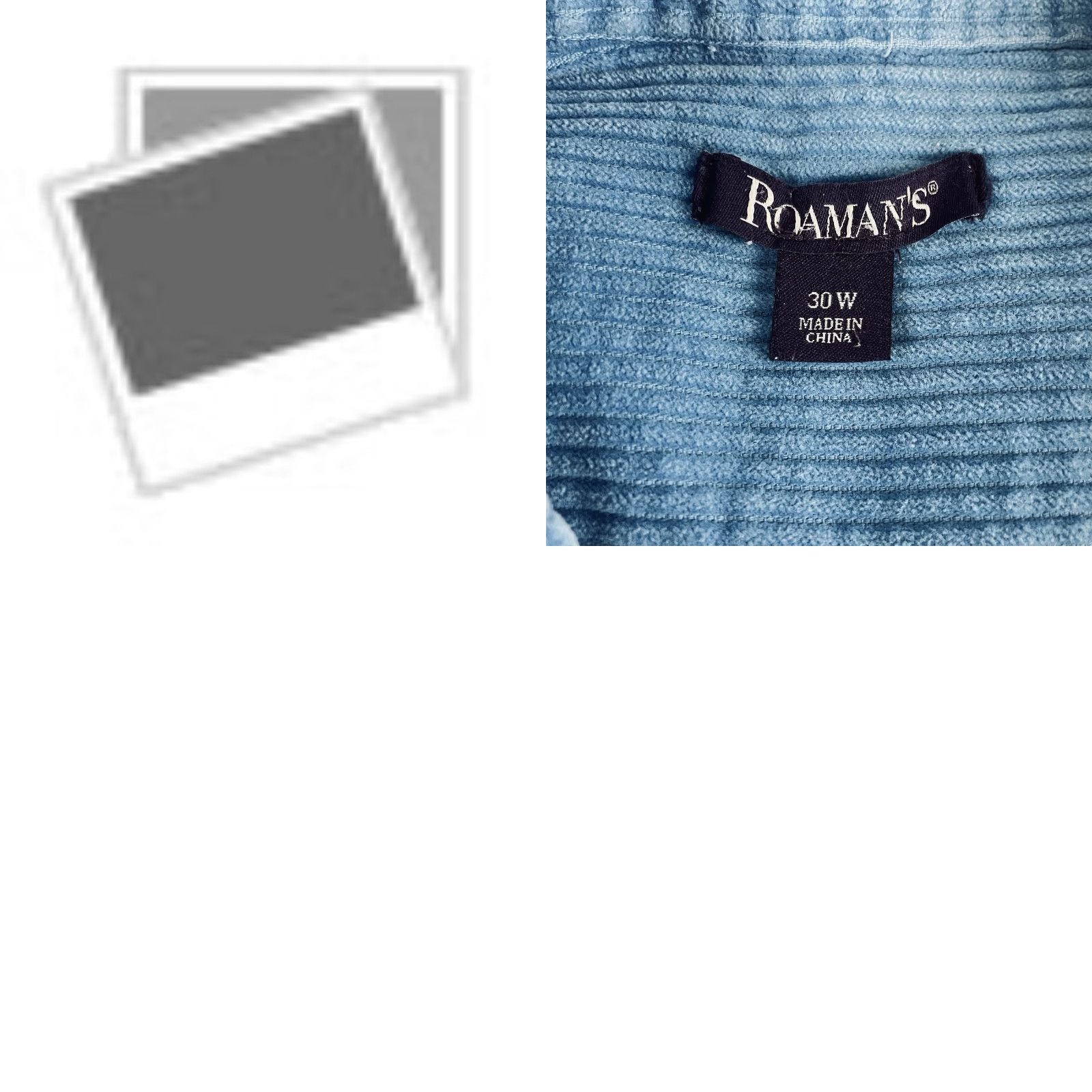 Vintage Romans Corduroy Shirt Women 30W (3X) Blue Shacket Button-Up Casual Long Sleeve 100% Cotton Chest Pocket Vintage No Size 4XL / US 24-26 - 8 Thumbnail