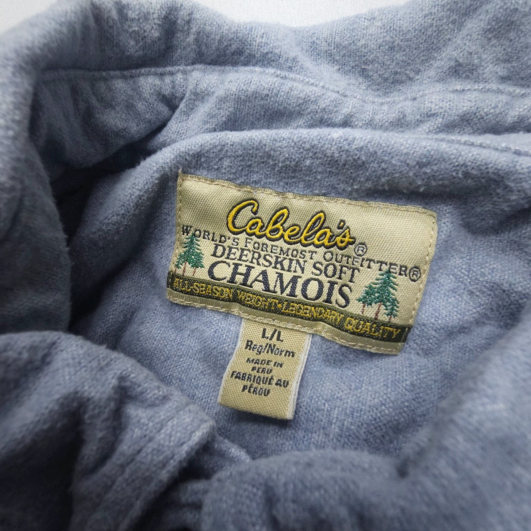 Vintage Cabela's Deerskin Soft Chamois Flannel Shirt Mens Large Blue Animal Print Western Button-Up Size US L / EU 52-54 / 3 - 3 Thumbnail