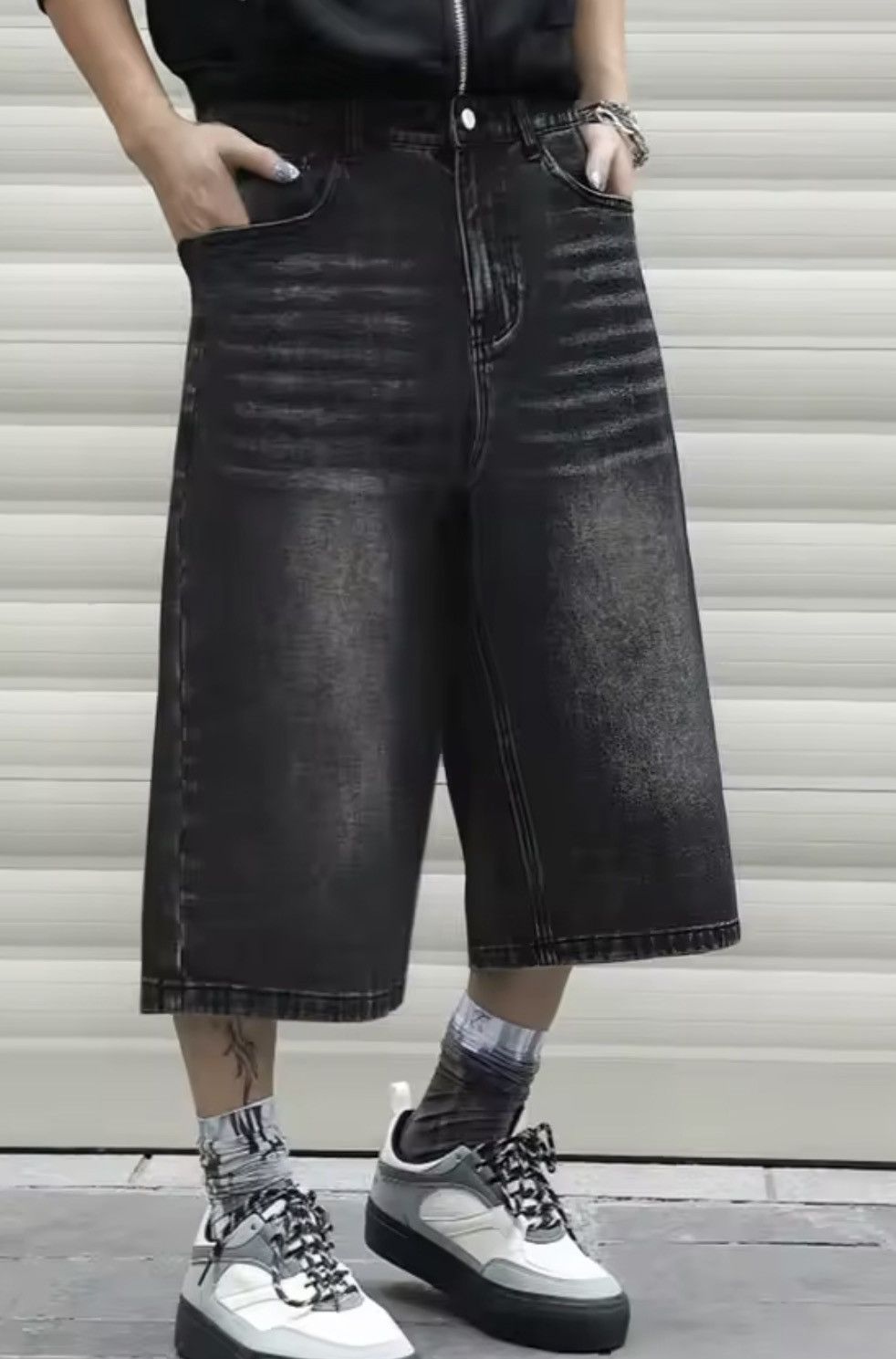 Jean Akimoto x Aoshi Baggy Washed Denim Shorts Size US 31 - 3 Thumbnail