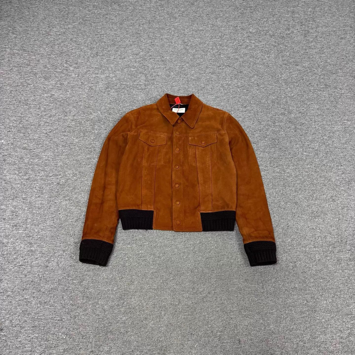 Saint Laurent Paris SLP Caramel Suede Men's Short Jacket 46 Size US S / EU 44-46 / 1 - 1 Thumbnail