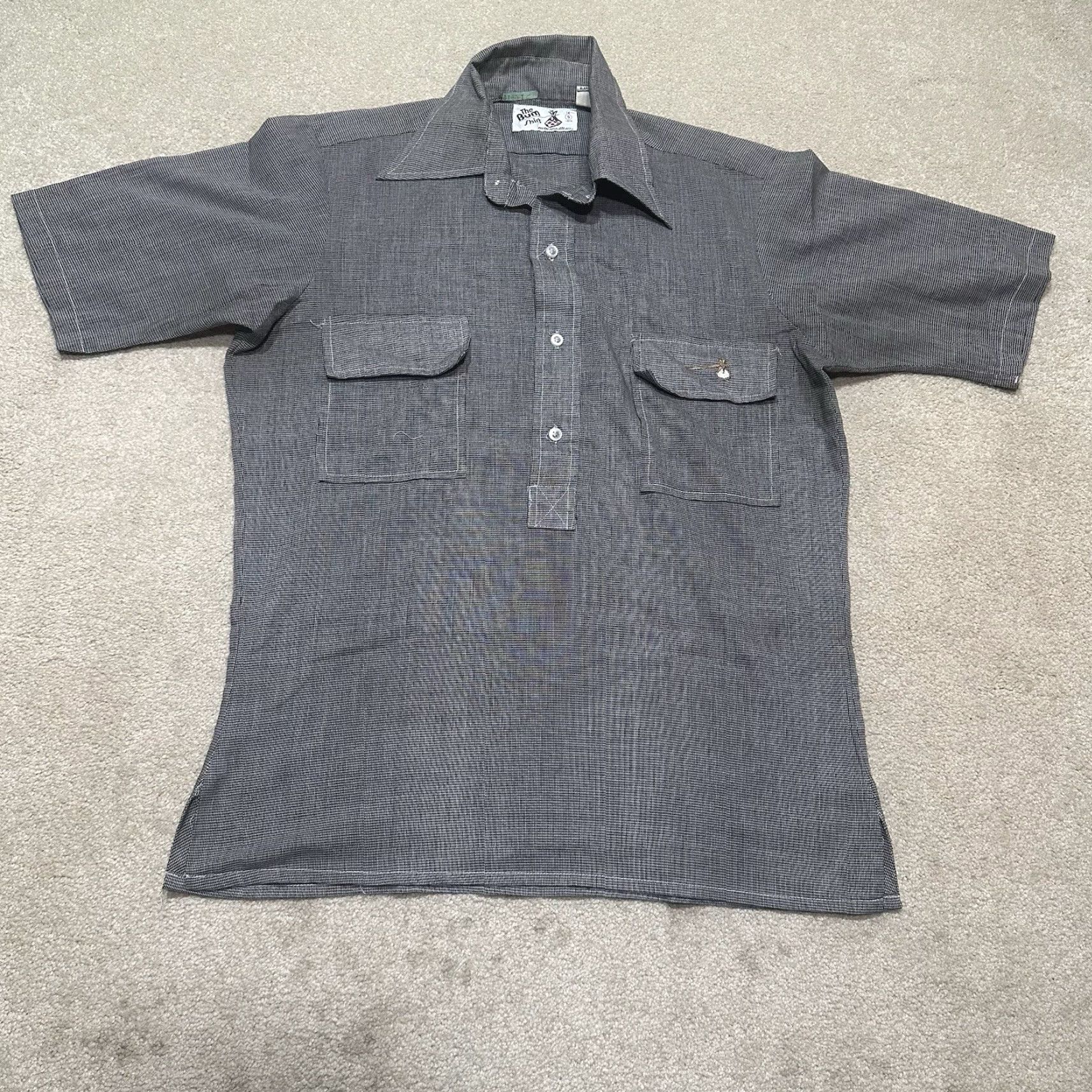 Vintage VINTAGE The Bum Shirt Mens Small Gray 70s Polo Rugby Short Sleeve Polyester Disco Collared Polo Shirt Mens Gr ay Size US M / EU 48-50 / 2 - 2 Thumbnail