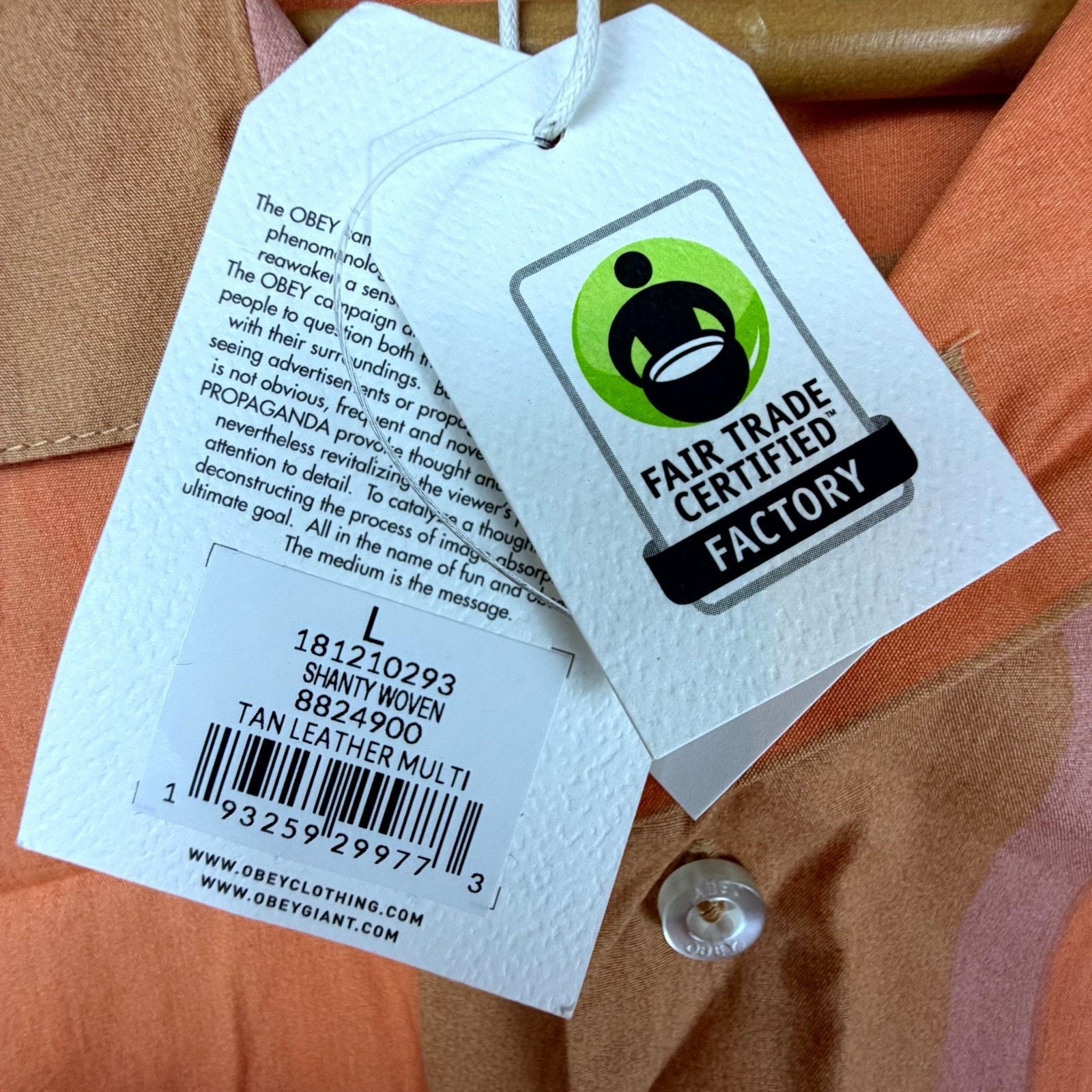 Obey Obey Worldwide Shanty Shirt Tan Leather Indie Sleaze Earthy Size US L / EU 52-54 / 3 - 8 Thumbnail