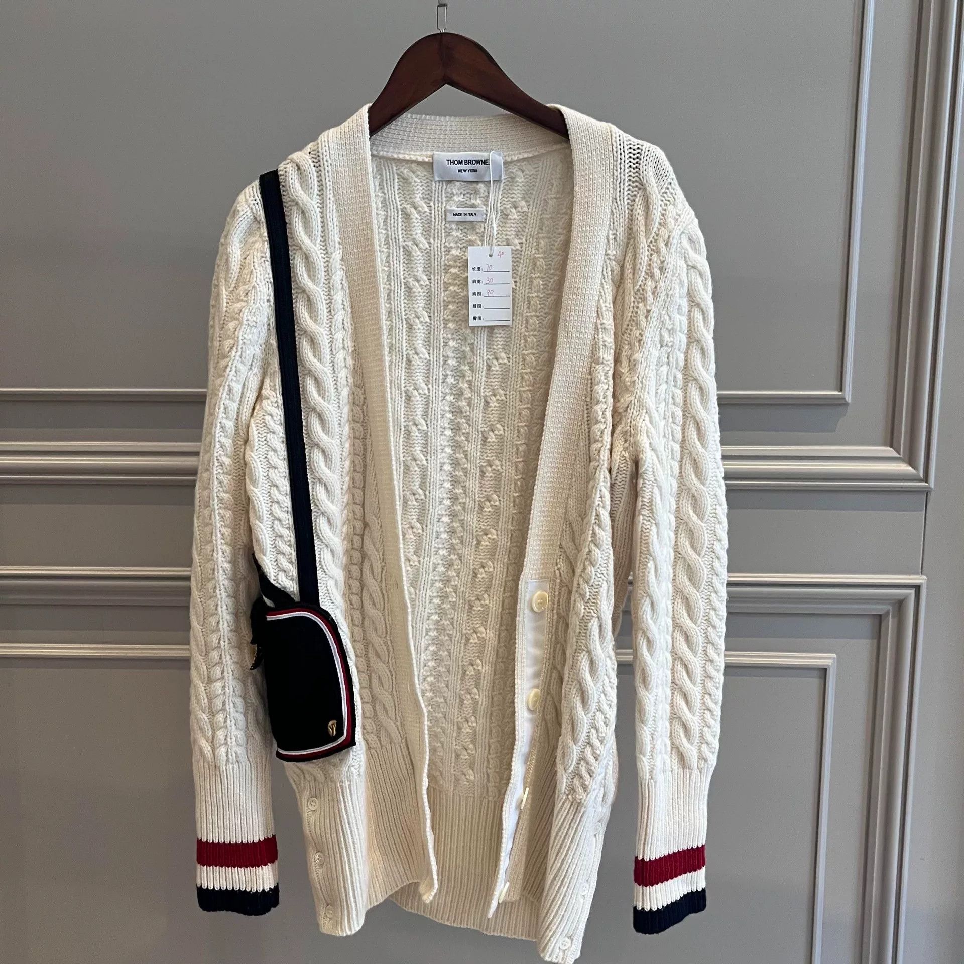 Thom Browne thom browne white cardigan with red blue stripes Size US M / EU 48-50 / 2 - 1 Thumbnail