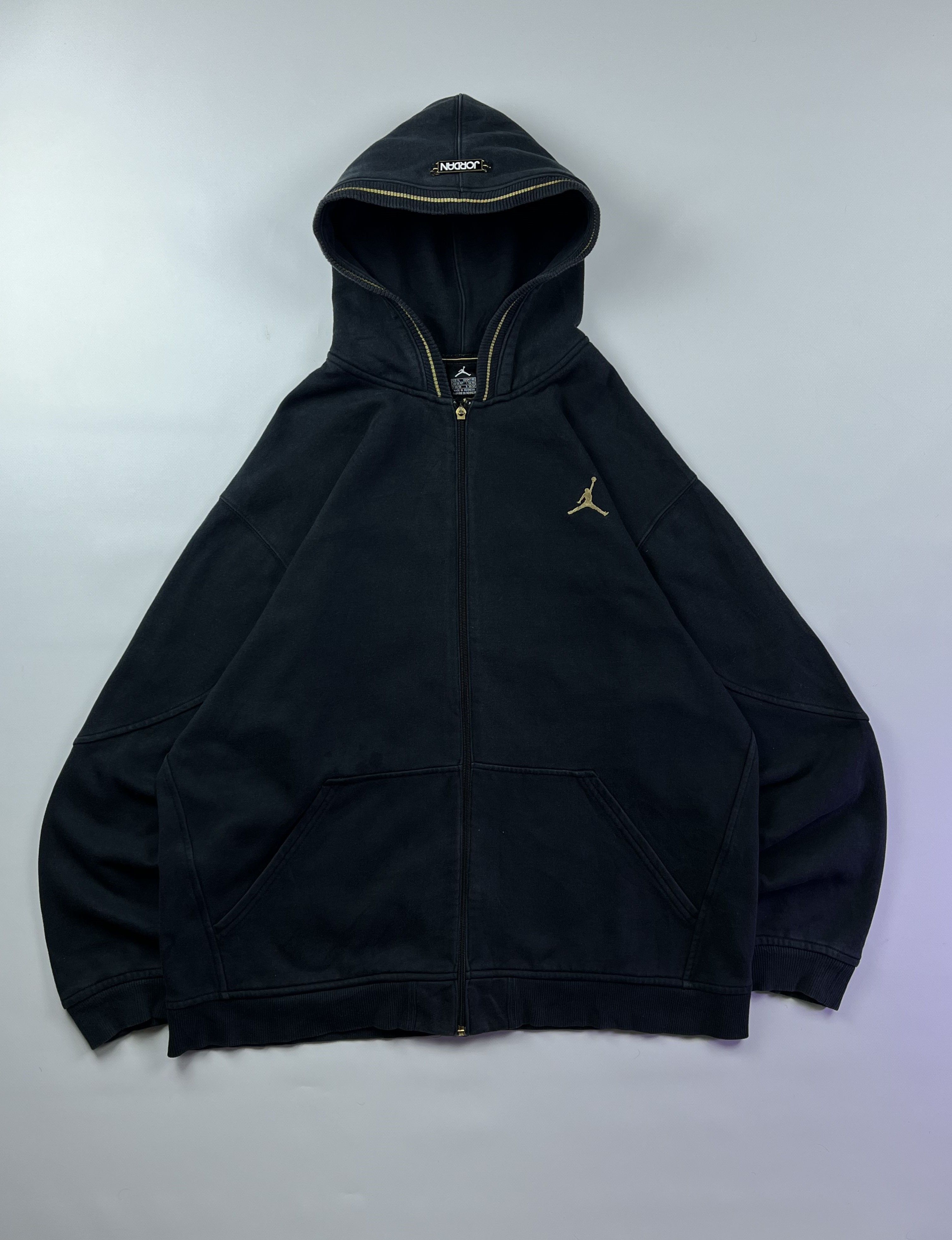 Jordan Brand × Nike 90s Jordan Big Logo Vintage Zip Hoodie Size US XL / EU 56 / 4 - 3 Thumbnail