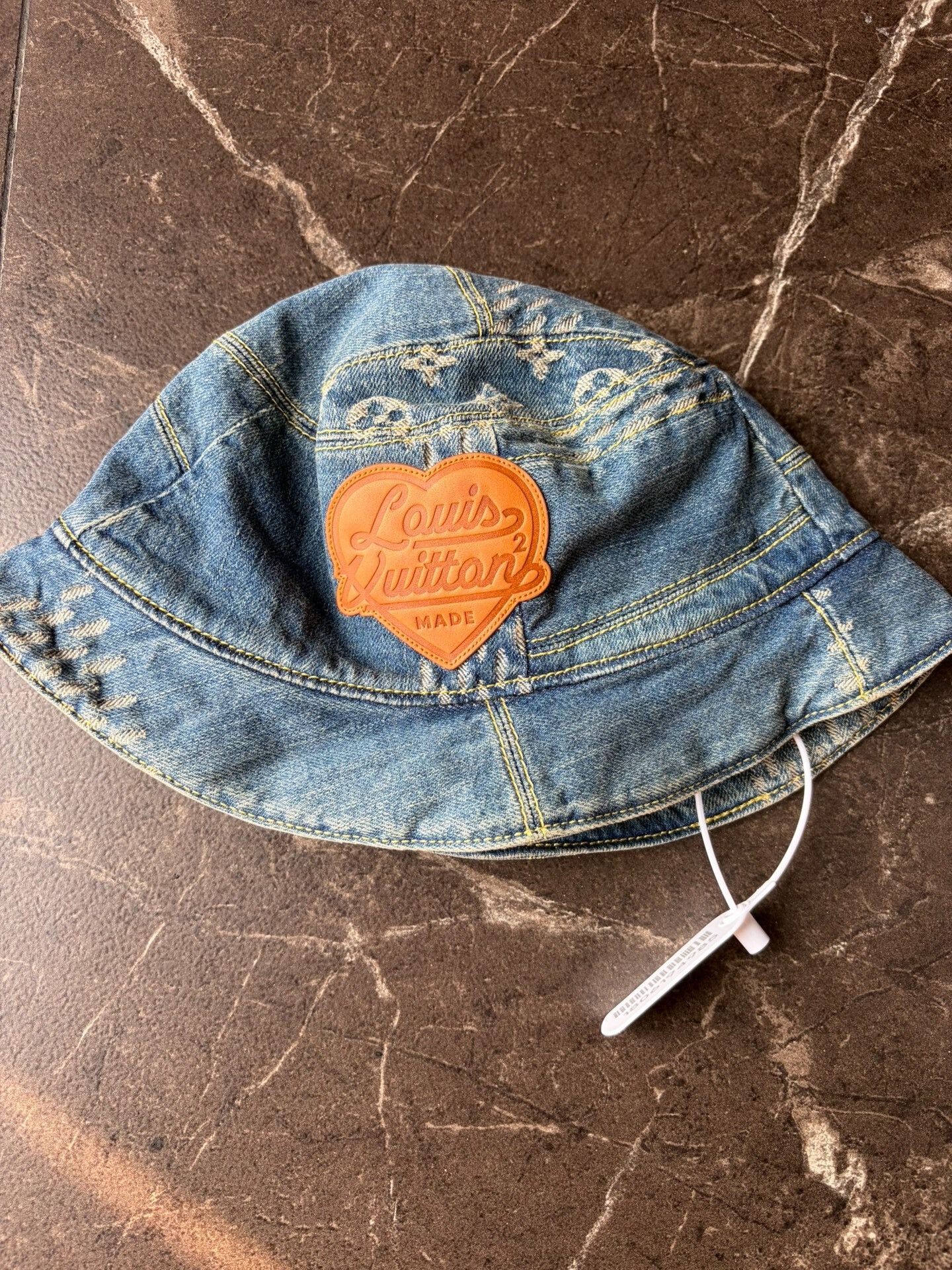 LV Nigo Denim Monogram Bucket Hat