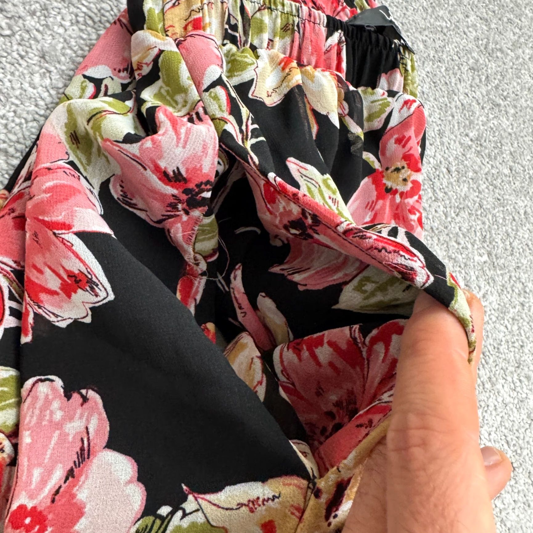 Lulus Lulus Pants Palazzo Wide-Leg Pull On Floral Black XS Womens Bohemian Beach Spring Summer Fall Size 26" / US 2 / IT 38 - 3 Thumbnail