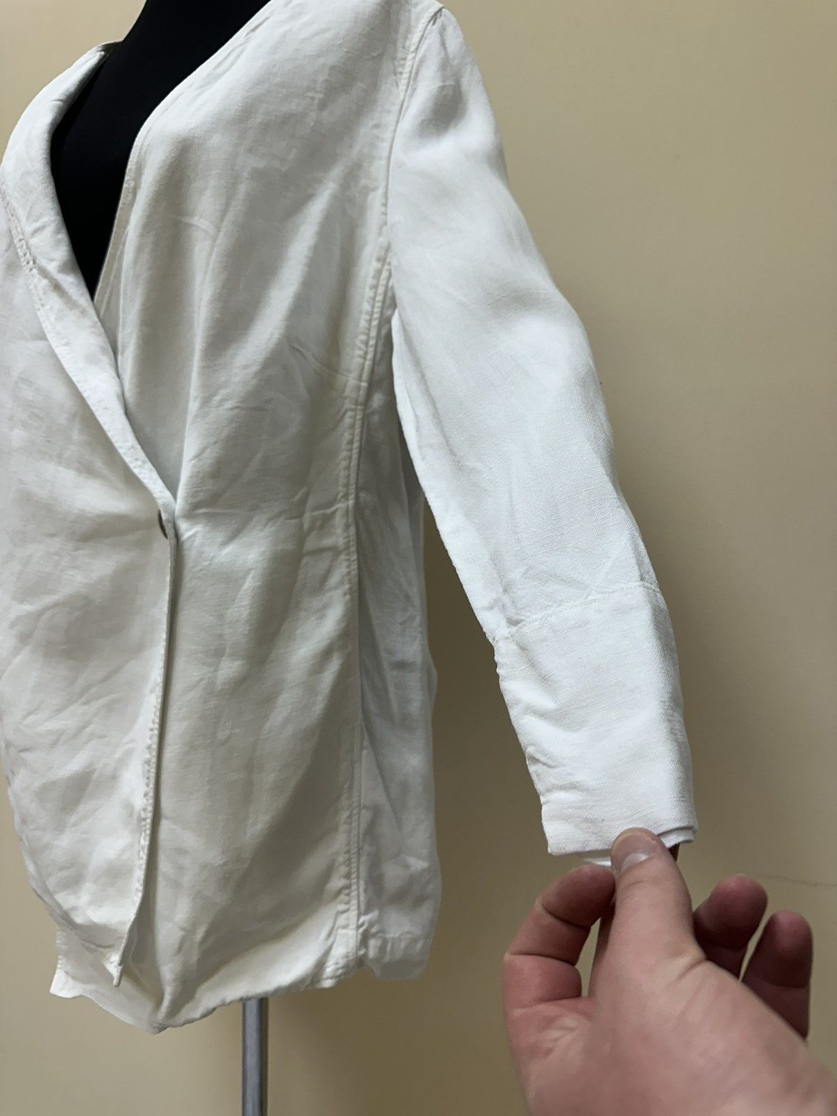 Designer × OSKA Cardigan Oska 5 100% linen White Size XL / US 12-14 / IT 48-50 - 7 Thumbnail