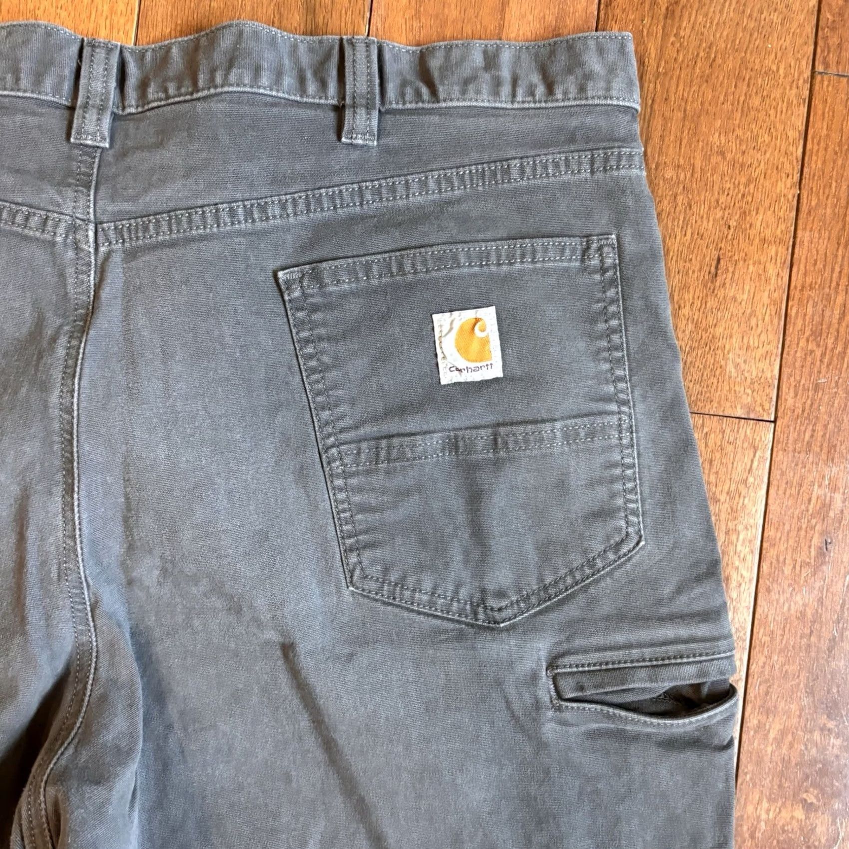 Carhartt Mens Carhartt Rugged Flex Canvas Work Pants Relaxed Fit Gray 42x32 Size US 42 / EU 58 - 3 Thumbnail