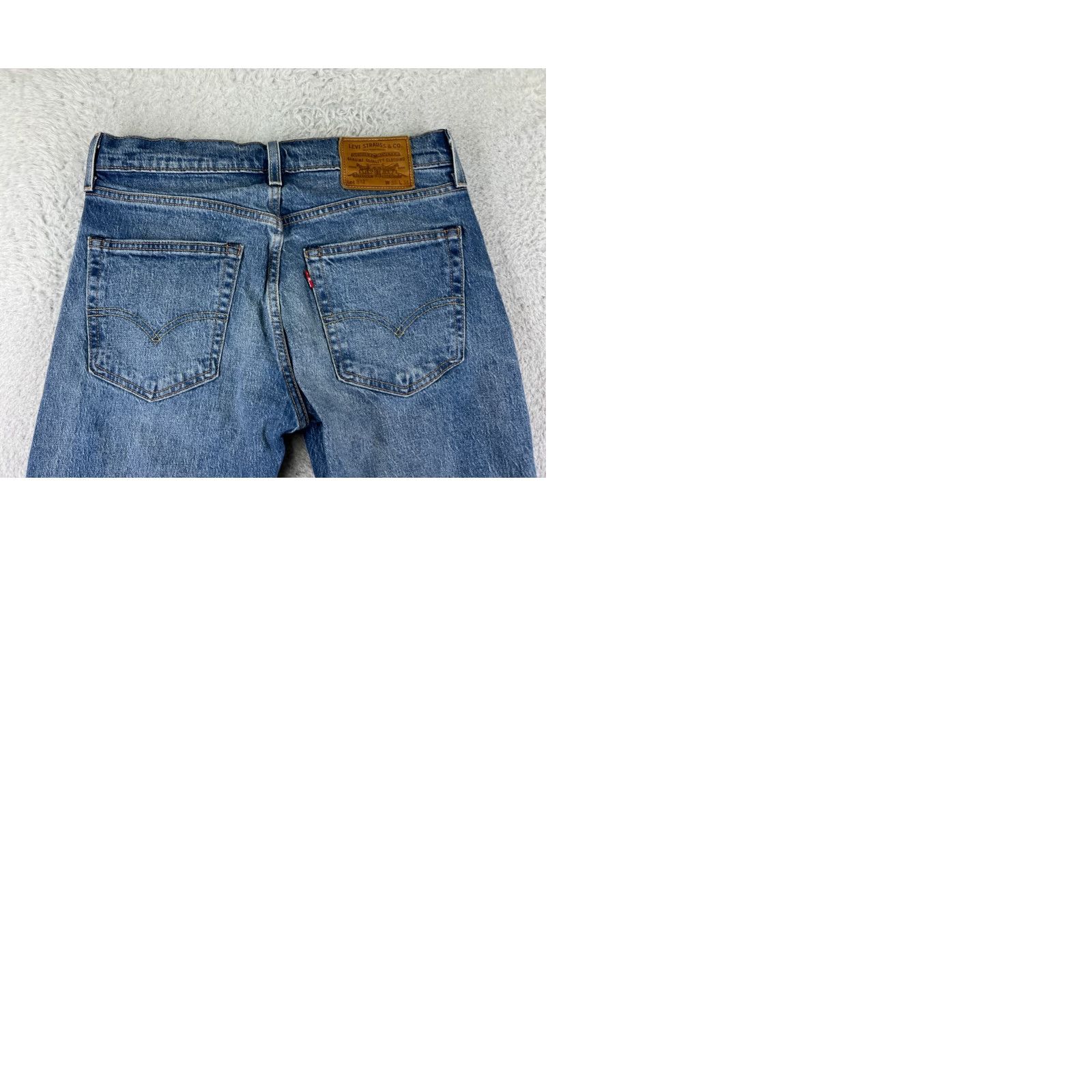 Levi's VINTAGE Levis Jeans Adult 30 Blue Denim Levi's 502 Slim Straight 5-Pocket Denim Jeans 30x28 Cotton Blend Distressed Medium Wash Mens Jeans Size US 30 / EU 46 - 11 Thumbnail