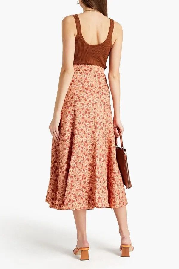 Sandro SANDRO Linen Blend Floral Print Skirt Size 3/L Size 30" / US 8 / IT 44 - 3 Thumbnail