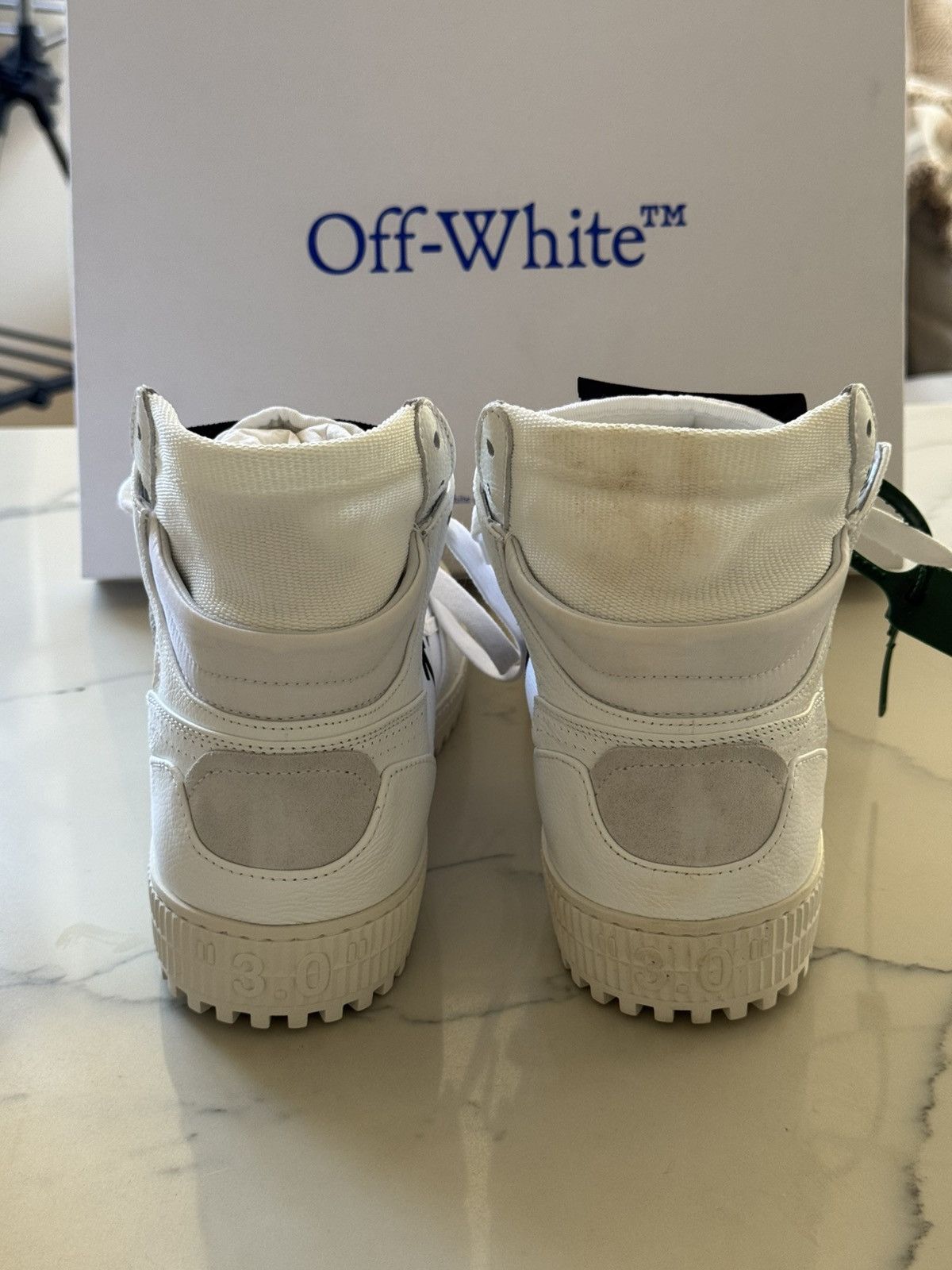 Off-White 3.0 OFF COURT CALF LEATHER WHITE BLACK Size US 13 / EU 46 - 8 Thumbnail