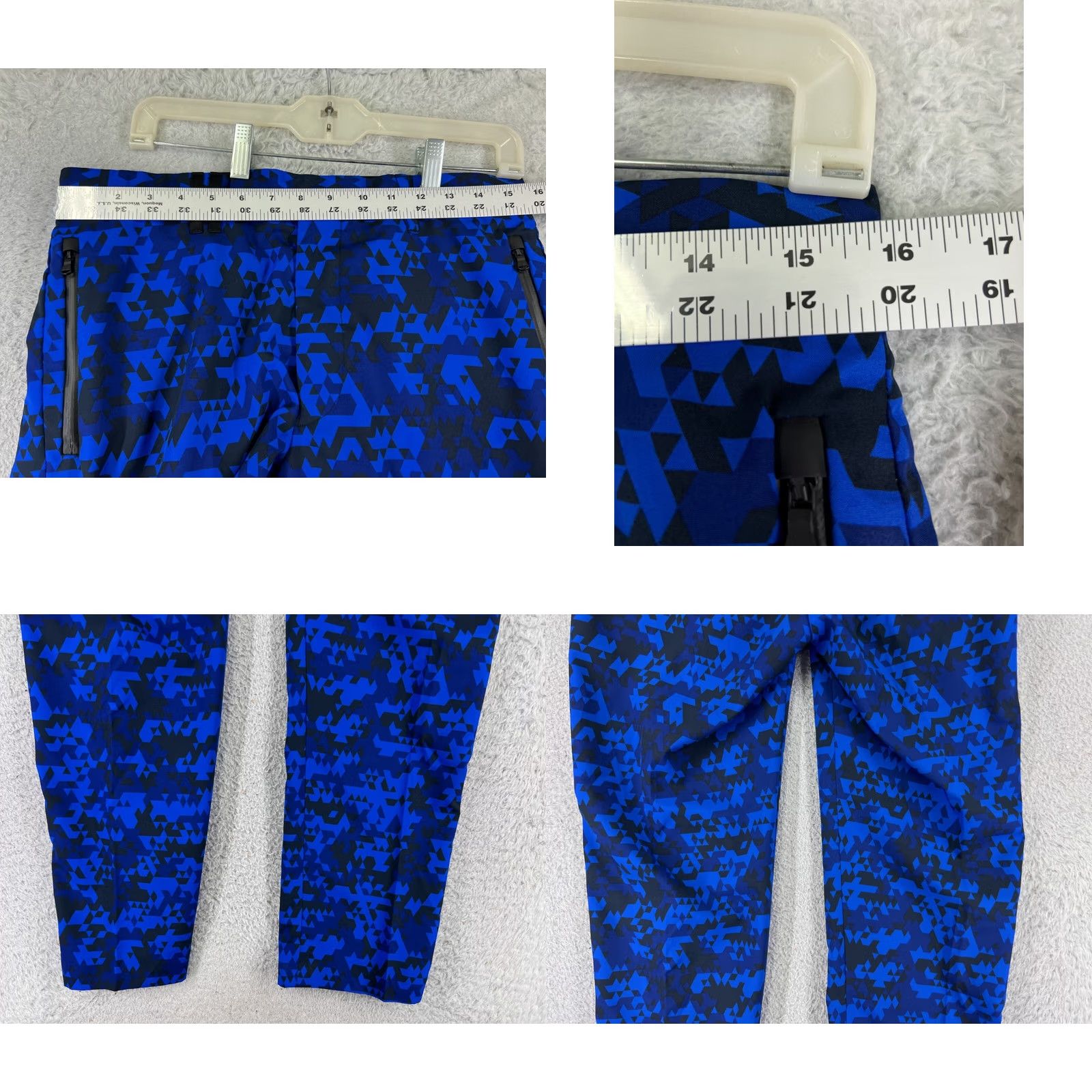 Under Armour Ralph Lauren RLX Pants Mens 32 Blue Crazy Triangle Pattern Golf Golfer Daly Poly Size US 32 / EU 48 - 9 Thumbnail