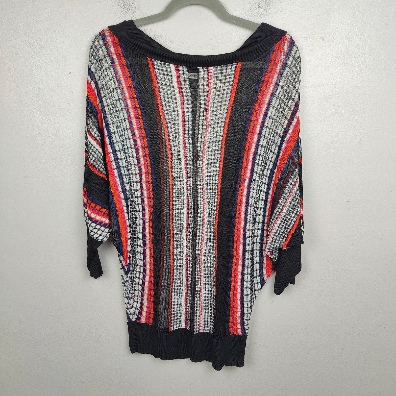 Trina Turk Trina Turk Sheer Striped Sweater Womens Large Approx Pink Size L / US 10 / IT 46 - 1 Thumbnail