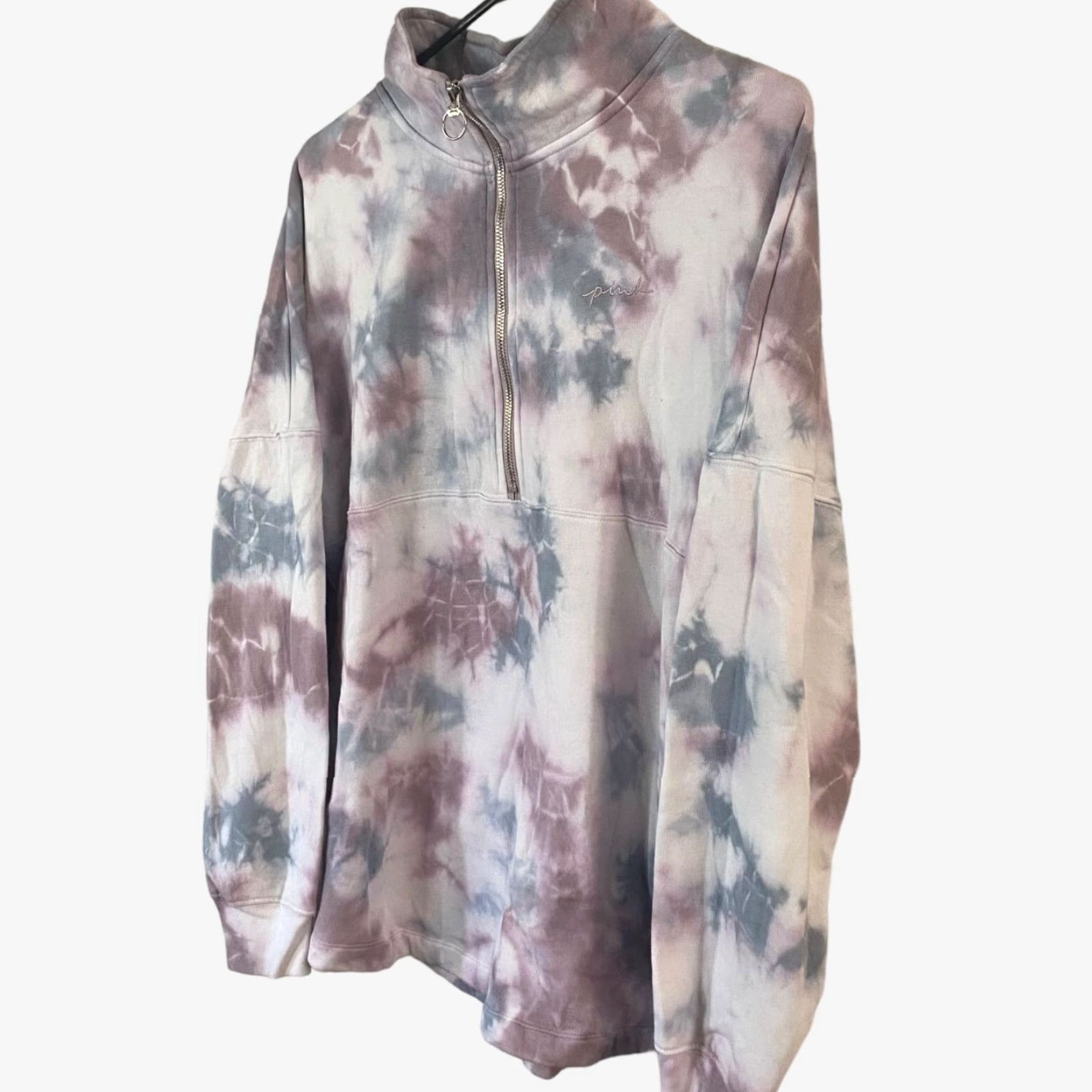 Victoria's Secret Victoria's Secret PINK Sweatshirt Varsity Half-Zip Tie Dye Womens Small Pullover Sweatshirt Size S / US 4 / IT 40 - 2 Thumbnail