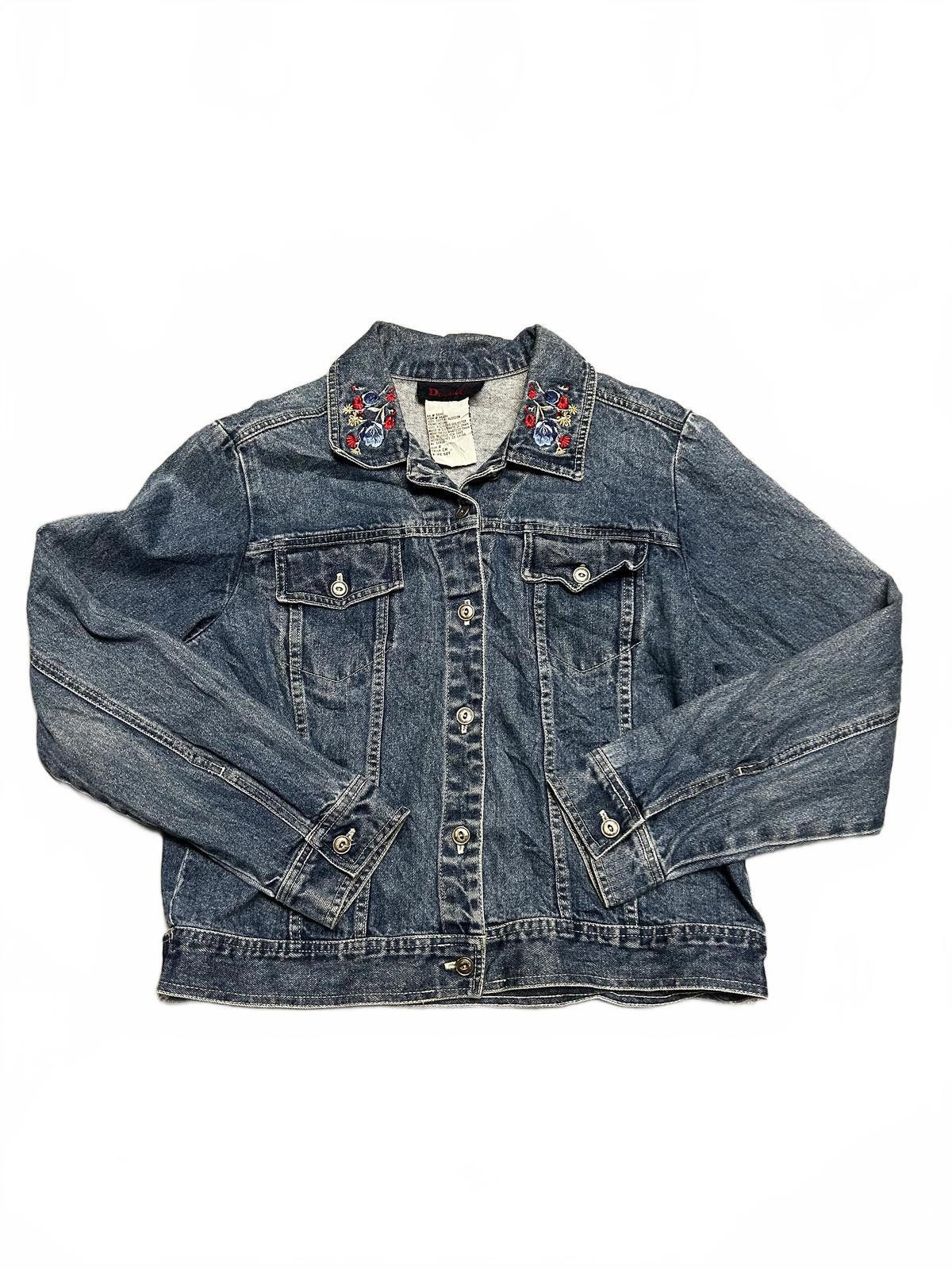 Denim & Co. Chic Denim Jacket with Floral Embroidery Size US S / EU 44-46 / 1 - 1 Thumbnail