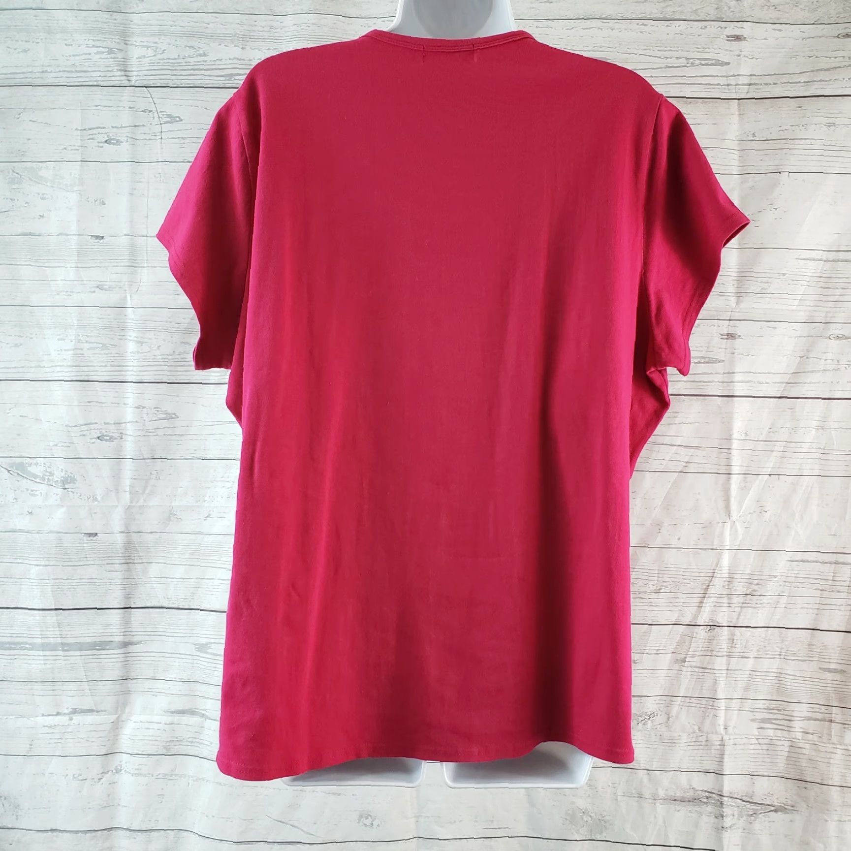Vintage Anna Scholz Womens Top Size 24 Pink Sequin Short Sleeve Cotton Blend T-Shirt Size 4XL / US 24-26 - 4 Thumbnail