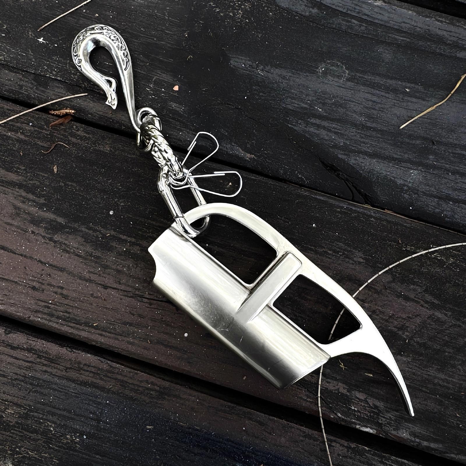 Jewelry Silver Gothic Keychain Clip, Men's Accessory Charm Size ONE SIZE - 2 Thumbnail