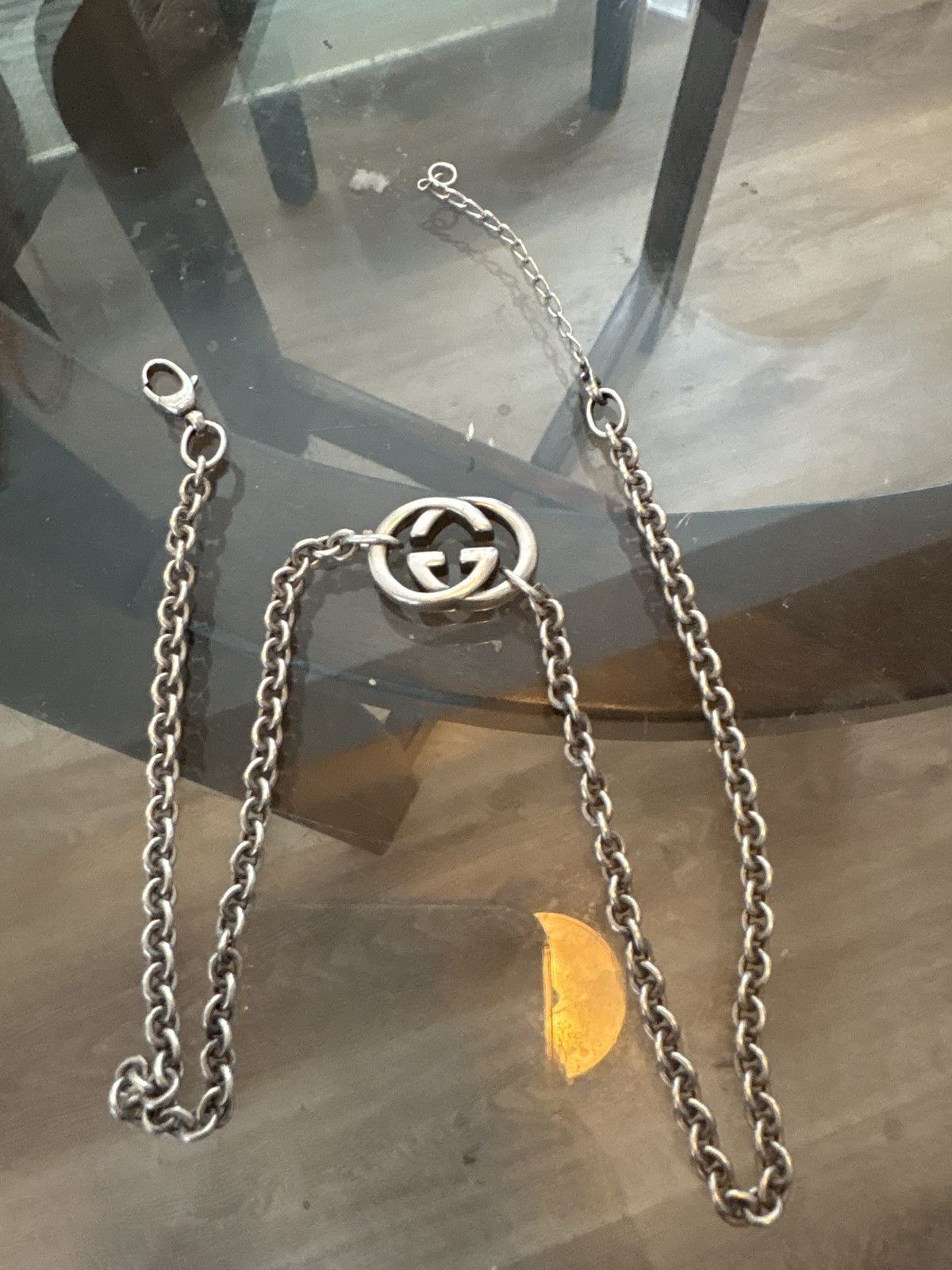 Gucci Vintage .925 Gucci Silver Interlocking G Pendant Necklace Size ONE SIZE - 8 Thumbnail