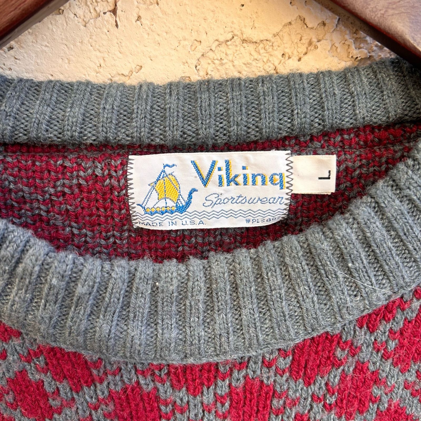 Vintage Vintage Wool Viking Sportswear Grandpa Sweater Size Large Size US L / EU 52-54 / 3 - 3 Thumbnail