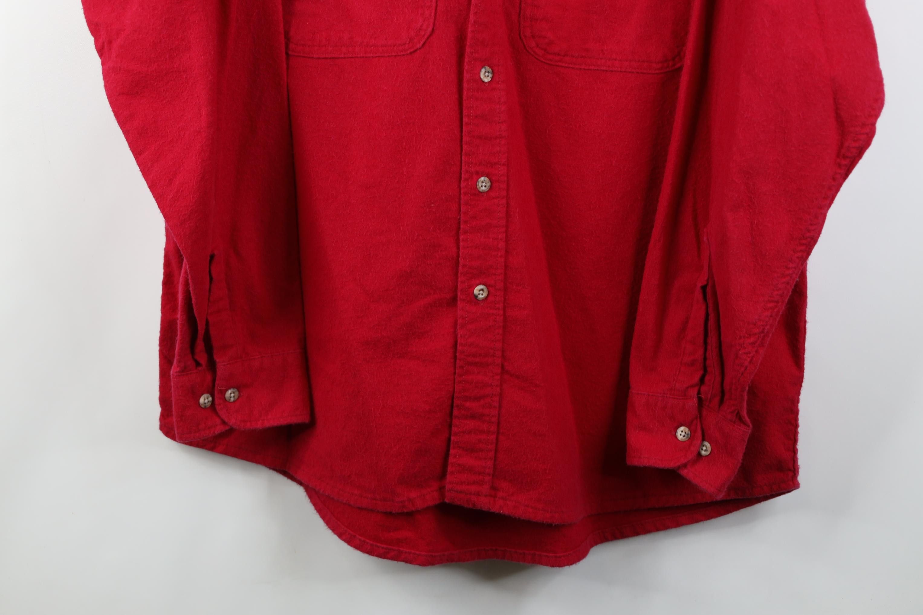 Vintage Vintage 90s Streetwear Chamois Cloth Button Shirt Red USA Size US XL / EU 56 / 4 - 3 Thumbnail