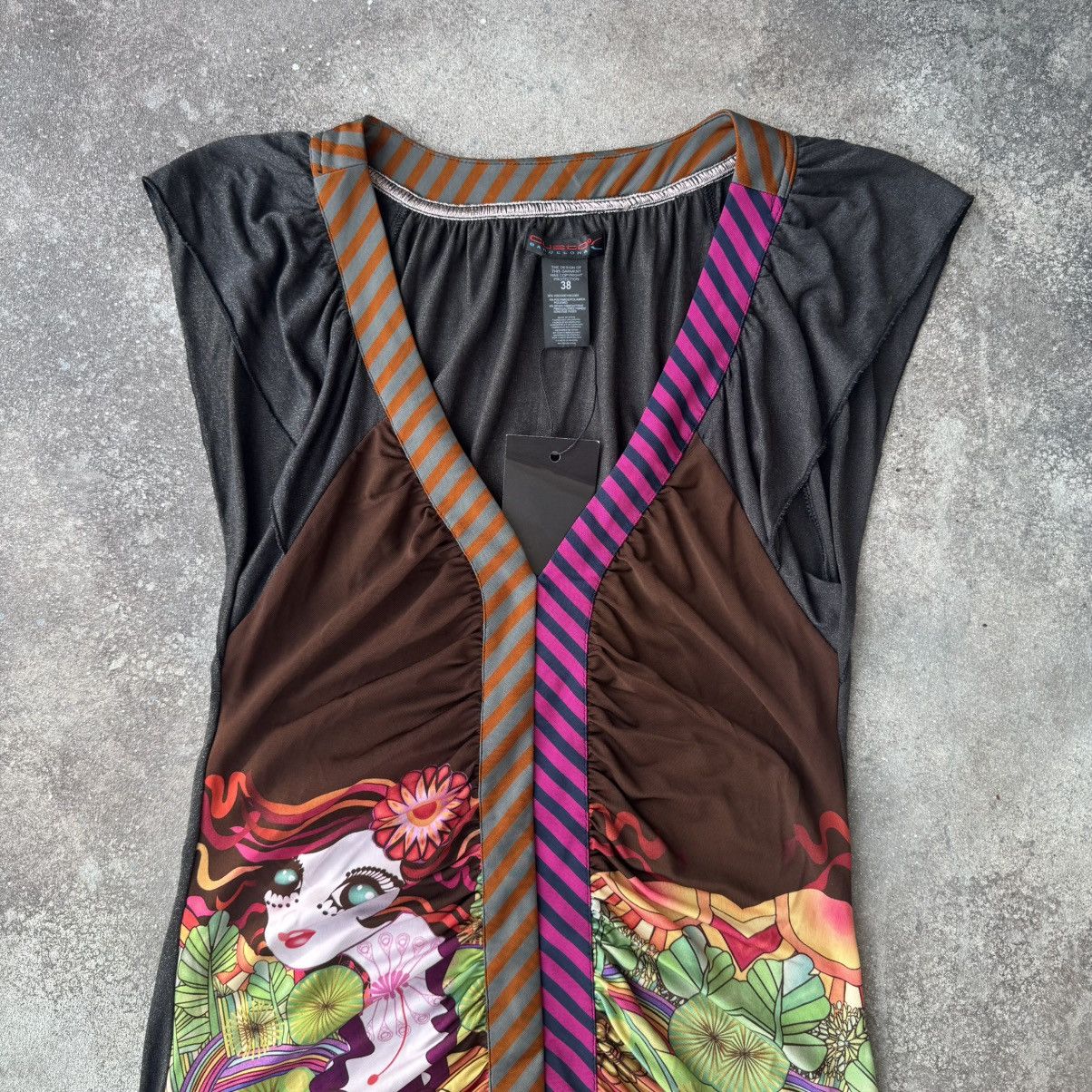 Custo Barcelona Custo Barcelona Y2K Vintage Crazy Girl Printed Dress Size S / US 4 / IT 40 - 3 Thumbnail
