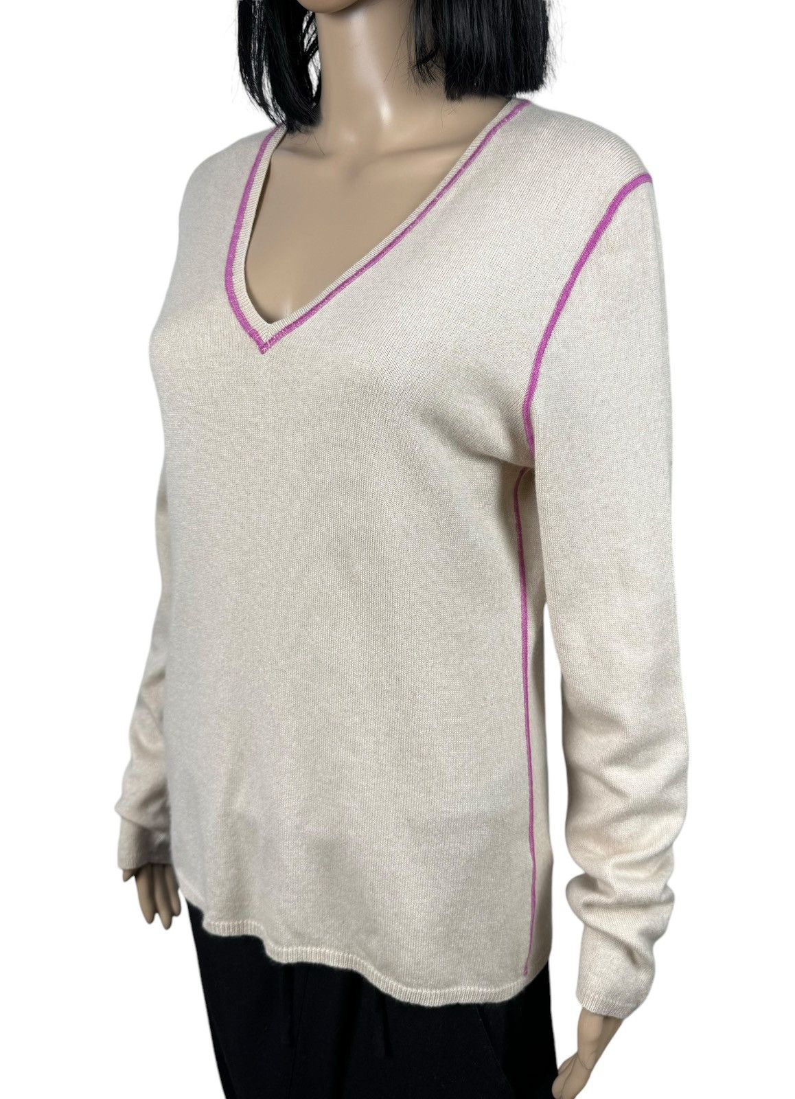 Allude Allude Silk-Cashmere Sweater V-Neck size L Size L / US 10 / IT 46 - 4 Thumbnail