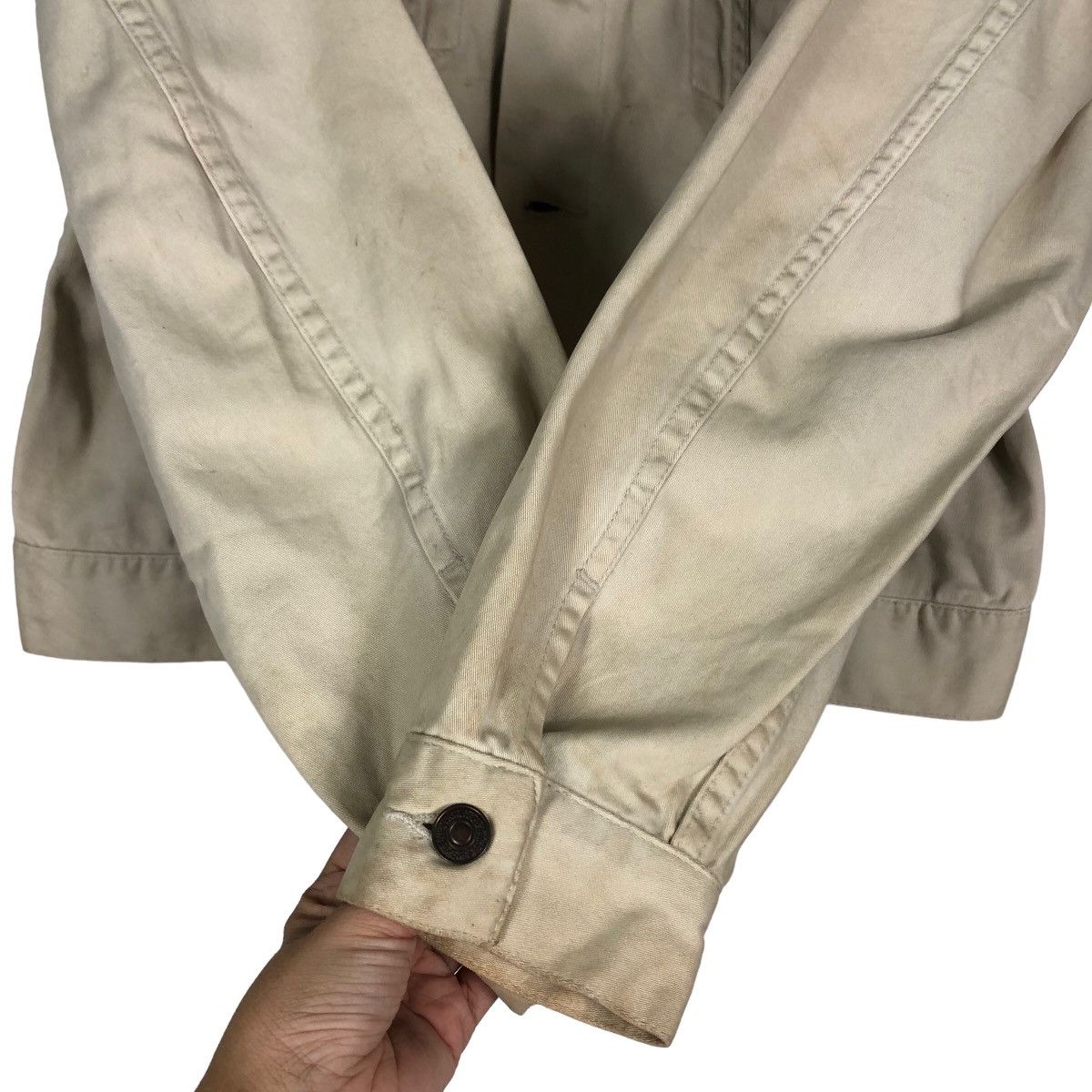 Japanese Brand Vintage White Levi’s Jacket Biker Cargo Multi Pocket Trucker Size US M / EU 48-50 / 2 - 15 Thumbnail