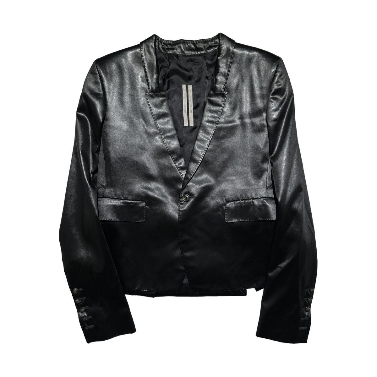 Rick Owens × Rick Owens Drkshdw $2,700 FW20 padded shoulder glossy blazer Size US M / EU 48-50 / 2 - 1 Thumbnail