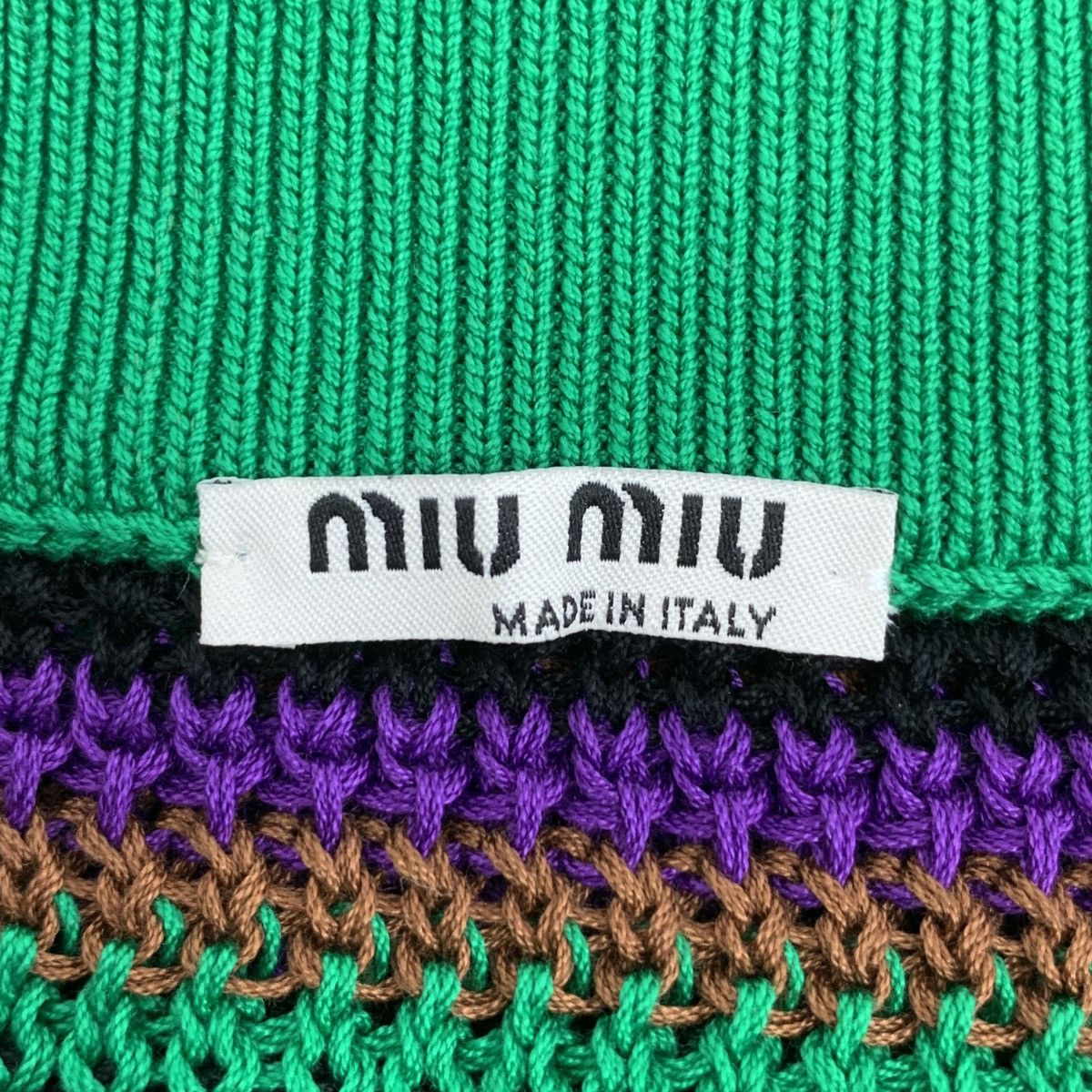 Miu Miu Miu Miu Color-block Striped Cotton Casual Knit Skirt K26WX Size 26" / US 2 / IT 38 - 5 Thumbnail