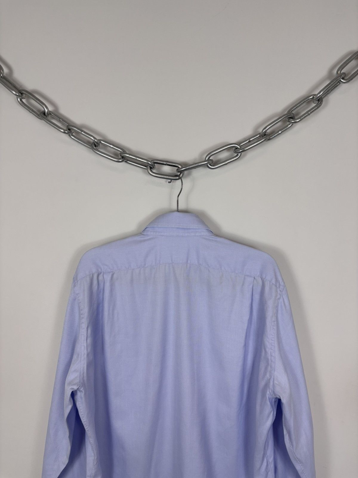 Other Emanuel Berg Men’s Blue Pinstripe Button Up Dress Shirt Size US XL / EU 56 / 4 - 19 Thumbnail