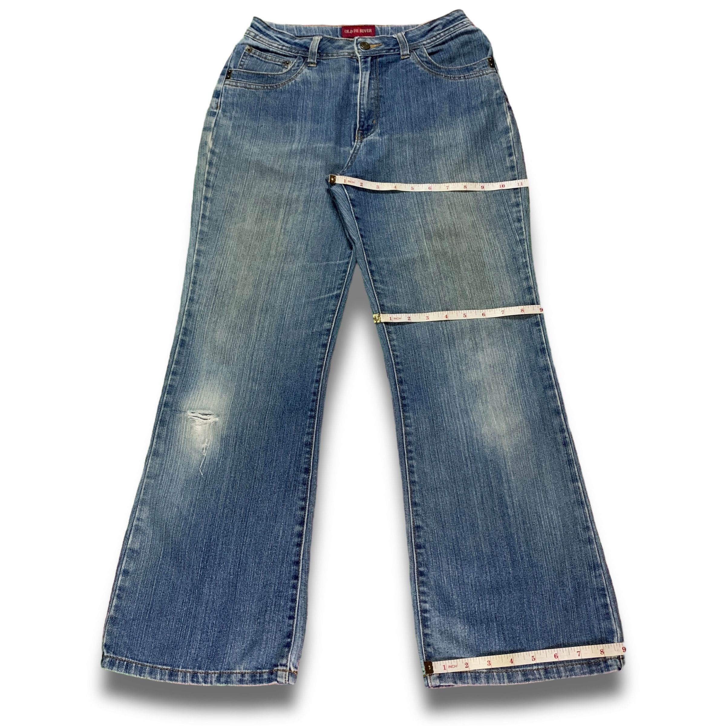 Japanese Brand SALES🔥Vintage Japanese Brand Blue Wash Distress Flare Jeans Size US 26 / EU 42 - 12 Thumbnail