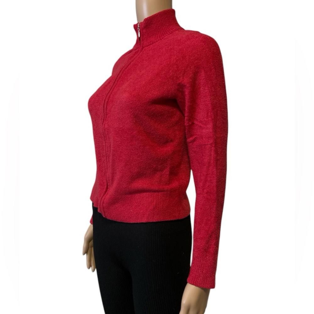 Designer Women's Red Zip-Up Cardigan Sweater Size S / US 4 / IT 40 - 2 Thumbnail