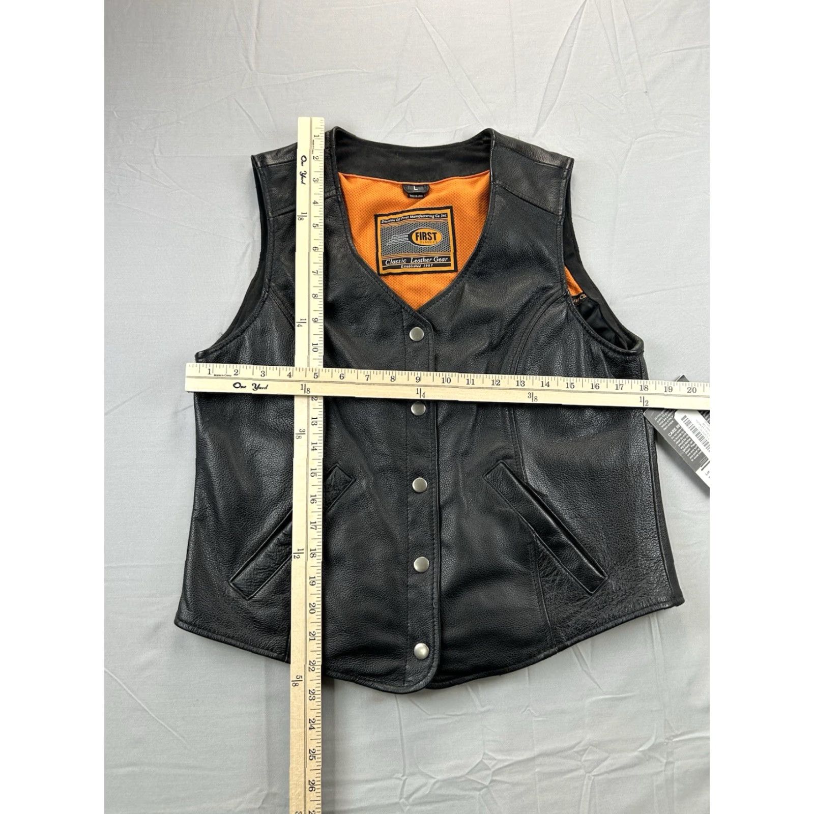 Vintage First Classic Leather Vest Women L Biker Moto Classic Leather Black Womens Size L / US 10 / IT 46 - 5 Thumbnail