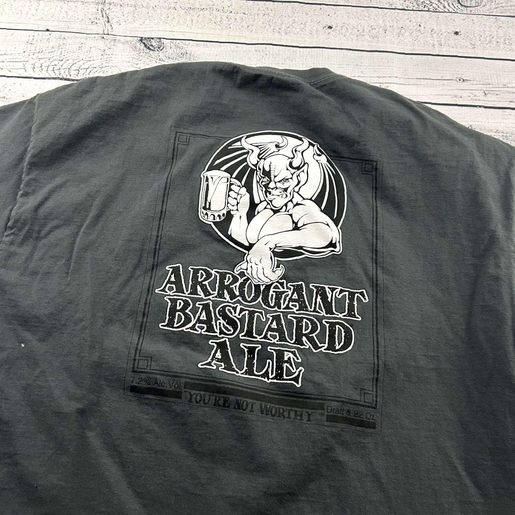 CO Stone Brewing Co Arrogant Bastard Ale Short Sleeve T Shirt Men's XXL Gray Size US XXL / EU 58 / 5 - 6 Thumbnail